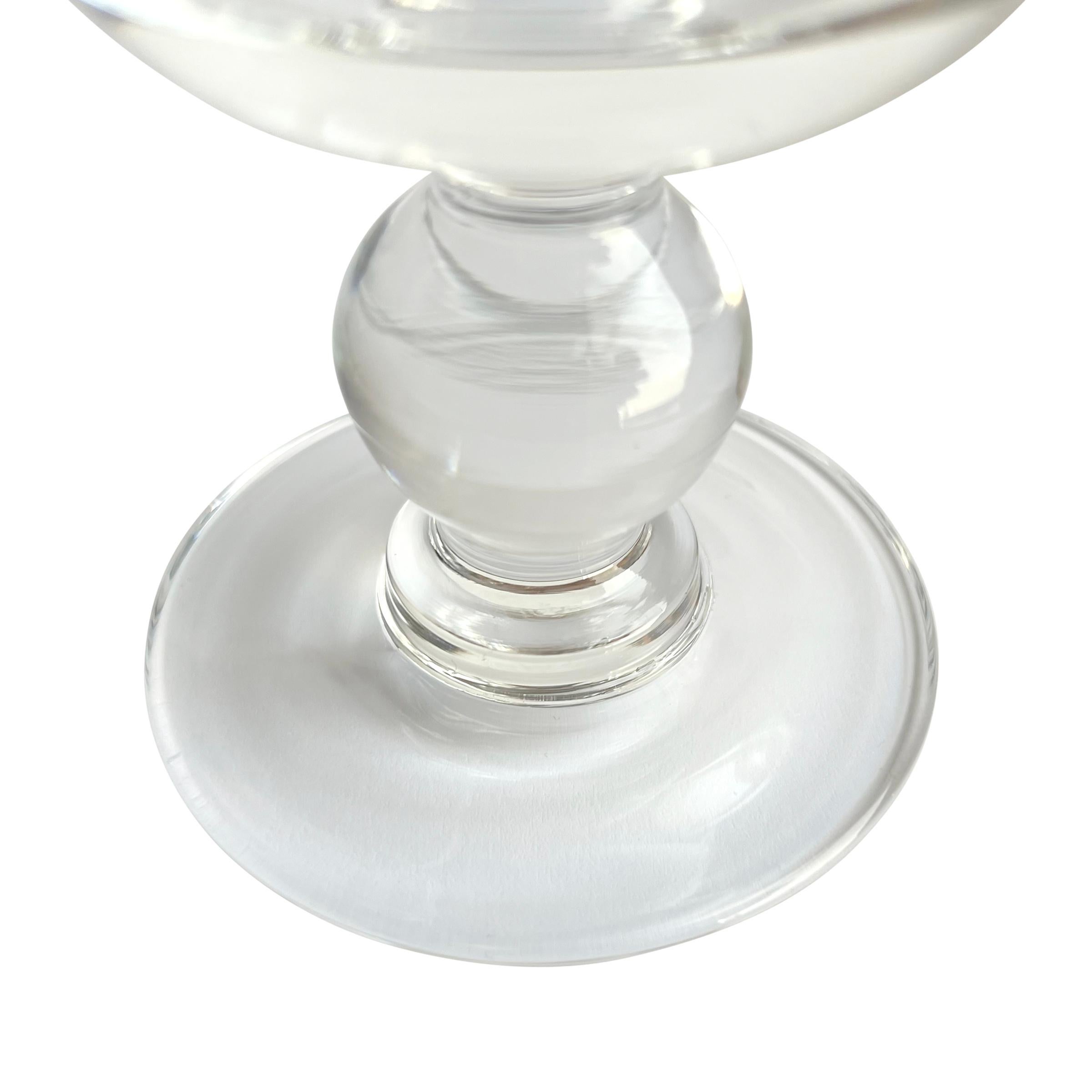 Set of Eight Blown Crystal Goblets For Sale 3