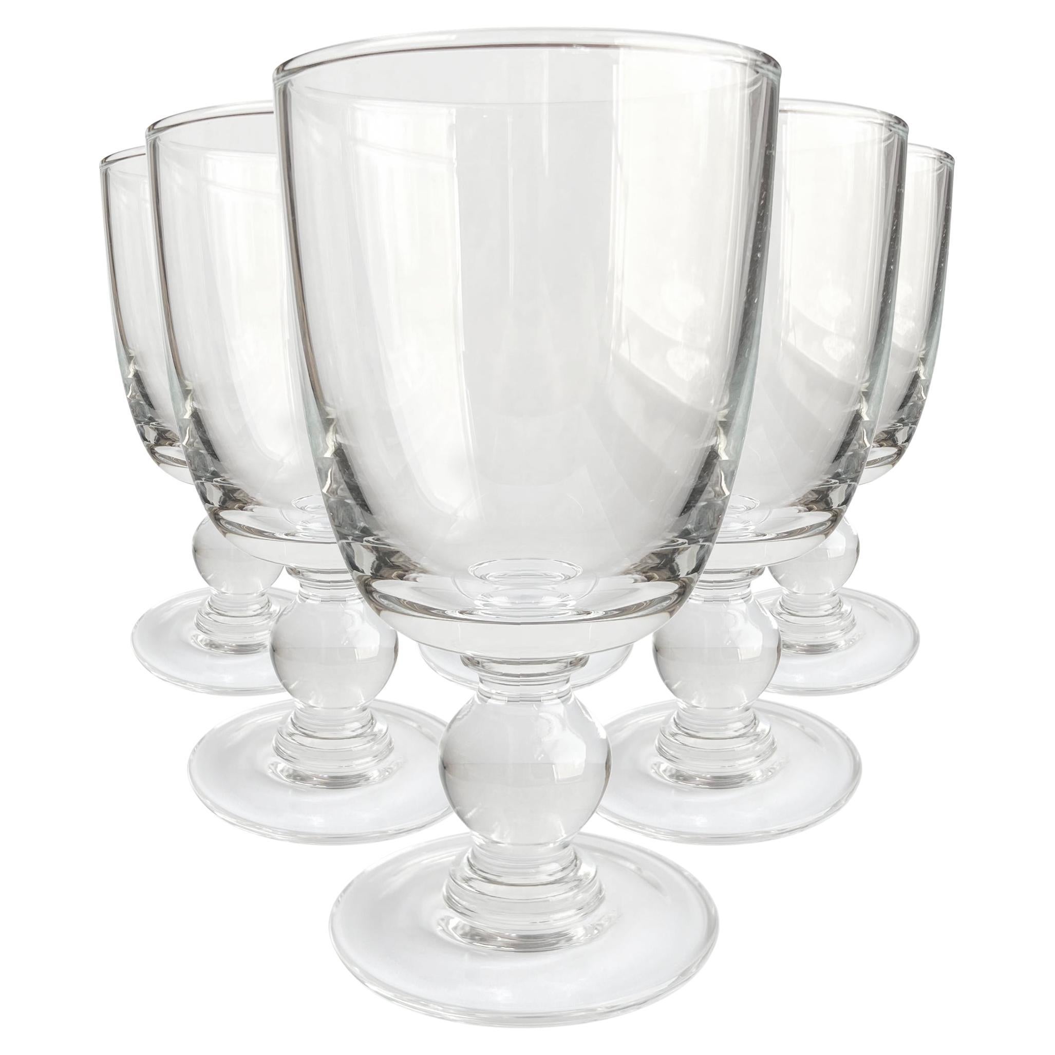 Set of Eight Blown Crystal Goblets