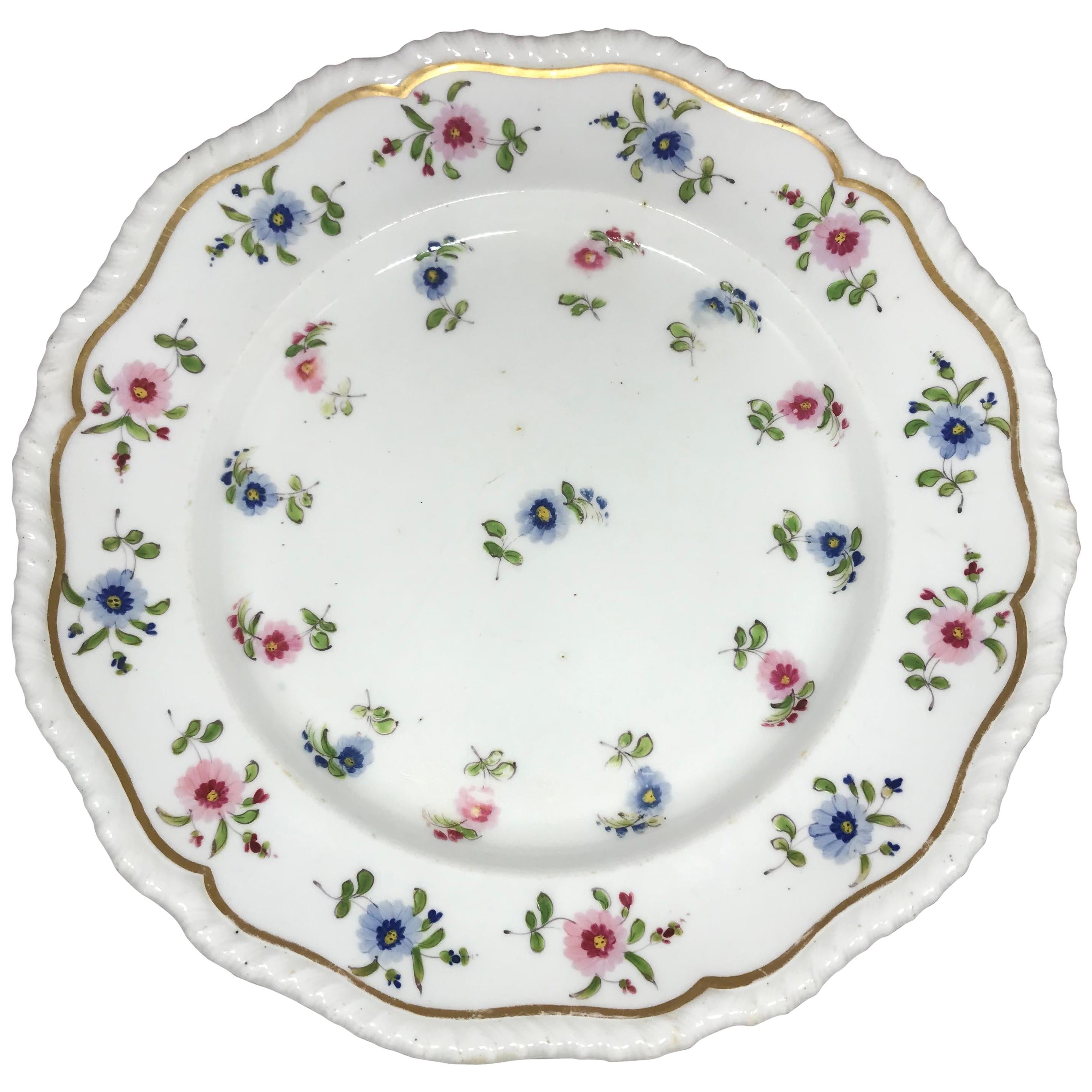 Set of Eight Blue and Pink Floral Plates