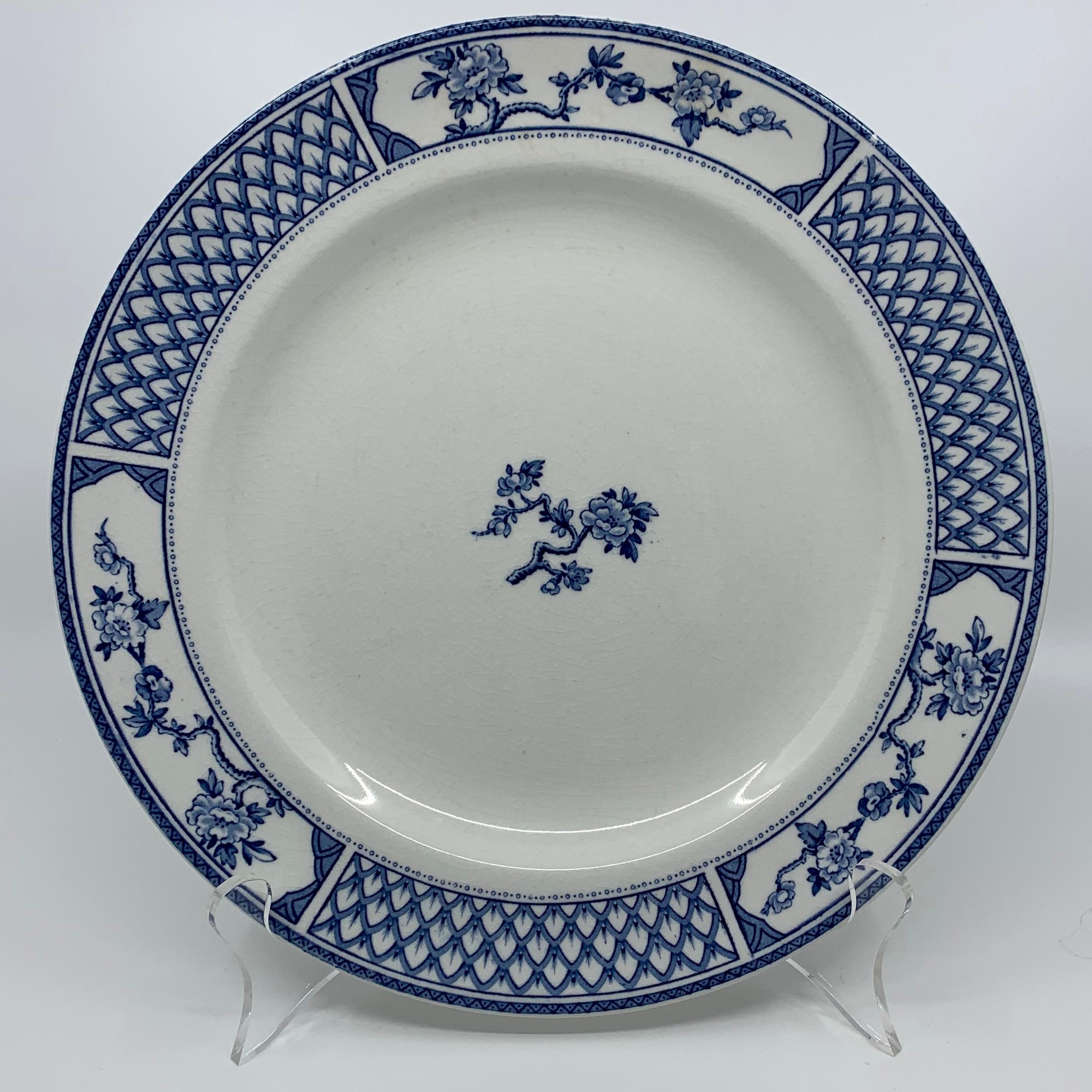 blue english plates