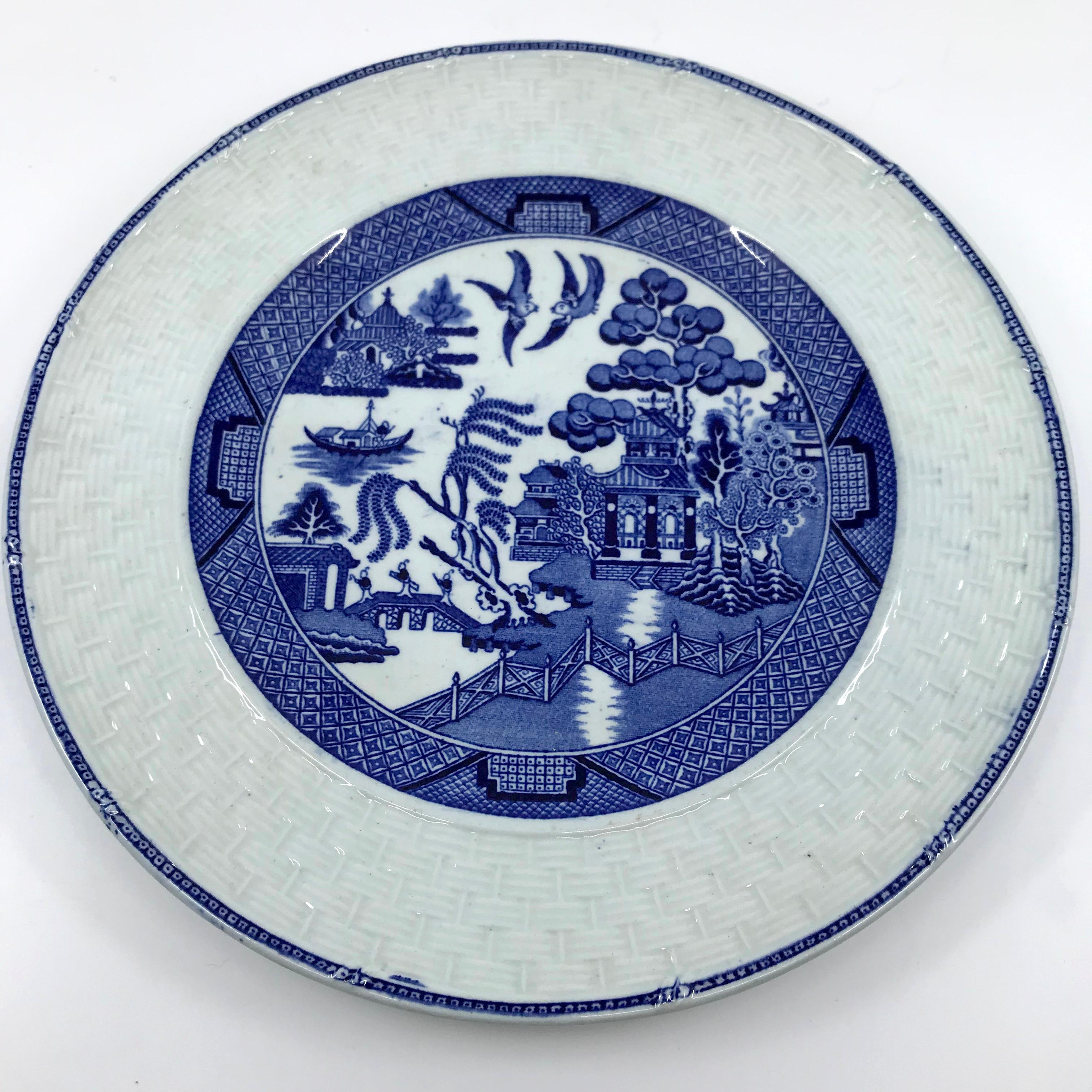 old blue and white dishes