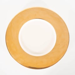 Set of Eight Bone Hue Porcelain and 24-Karat Yellow Gold Charger Plates by Lenox