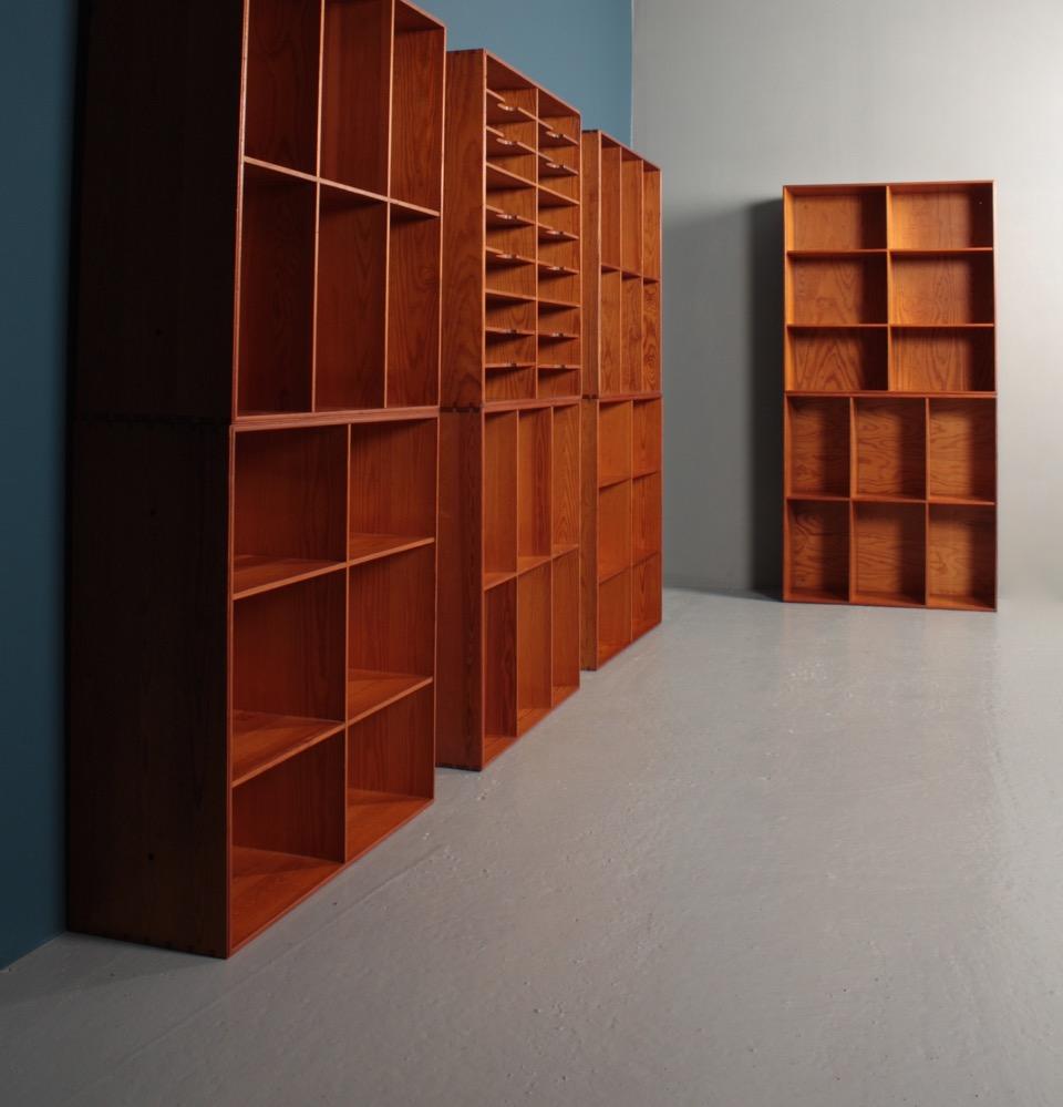 Set of Eight Bookcases in Pine by Mogens Koch, Danish Design, Midcentury, 1950s 5