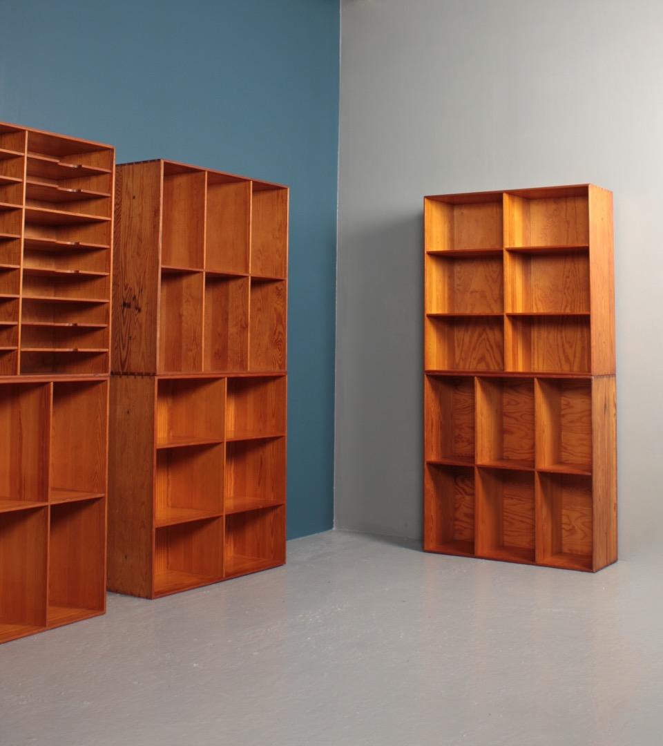Set of Eight Bookcases in Pine by Mogens Koch, Danish Design, Midcentury, 1950s 1