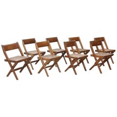 Set of Eight Bookstore Chairs by Pierre Jeanneret
