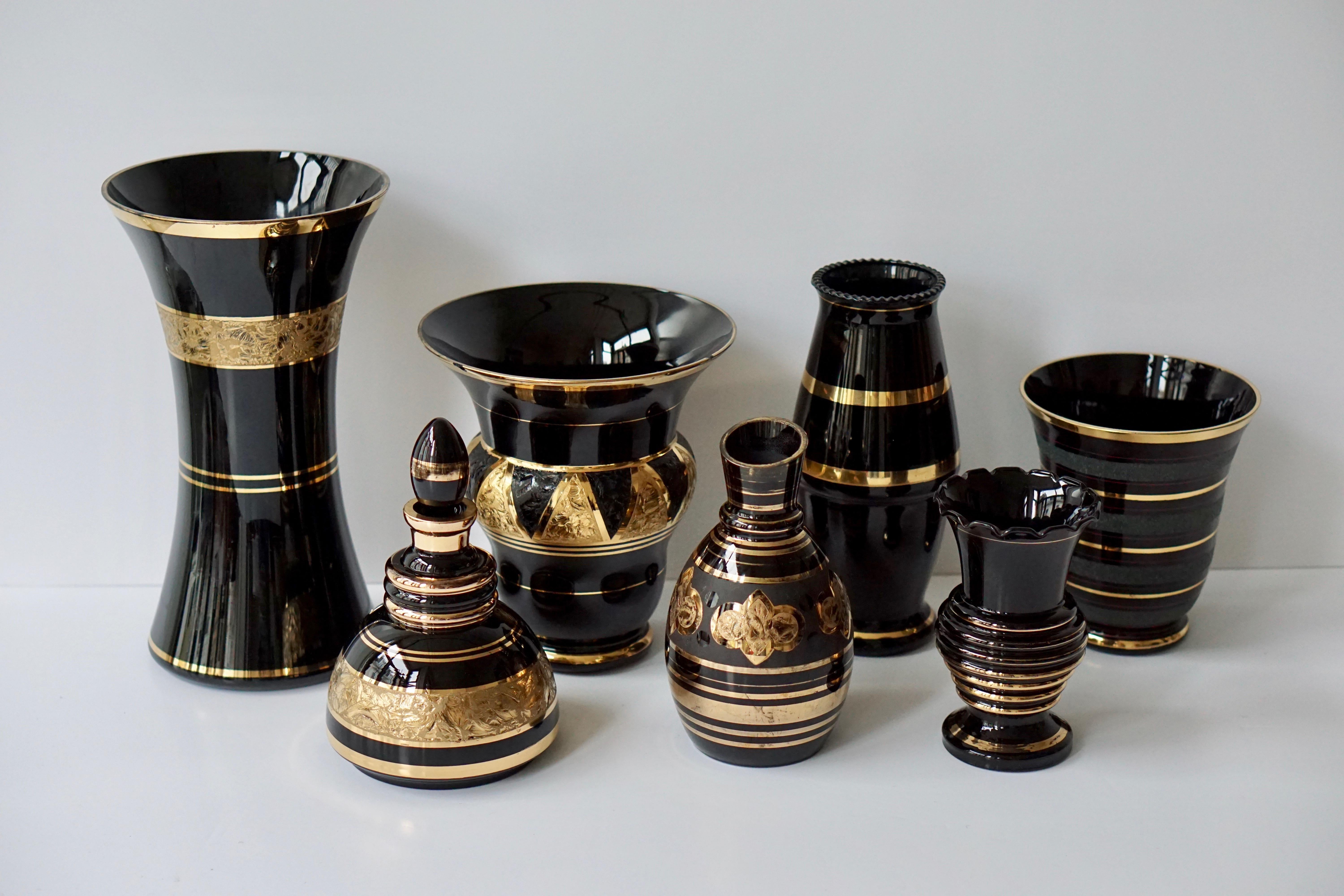 Set of Eight Booms Glass Vases, Belgium 4