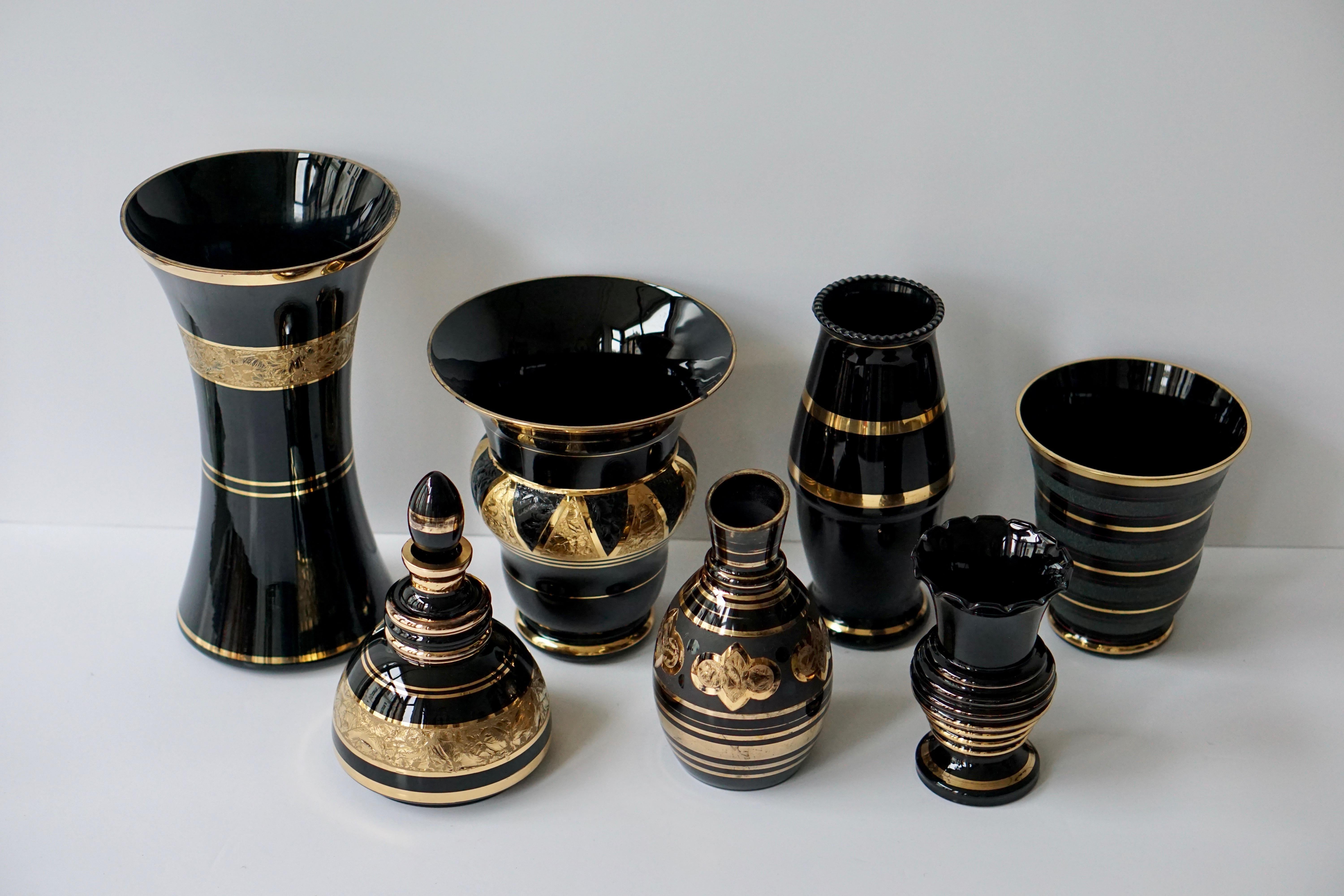 Set of Eight Booms Glass Vases, Belgium 5