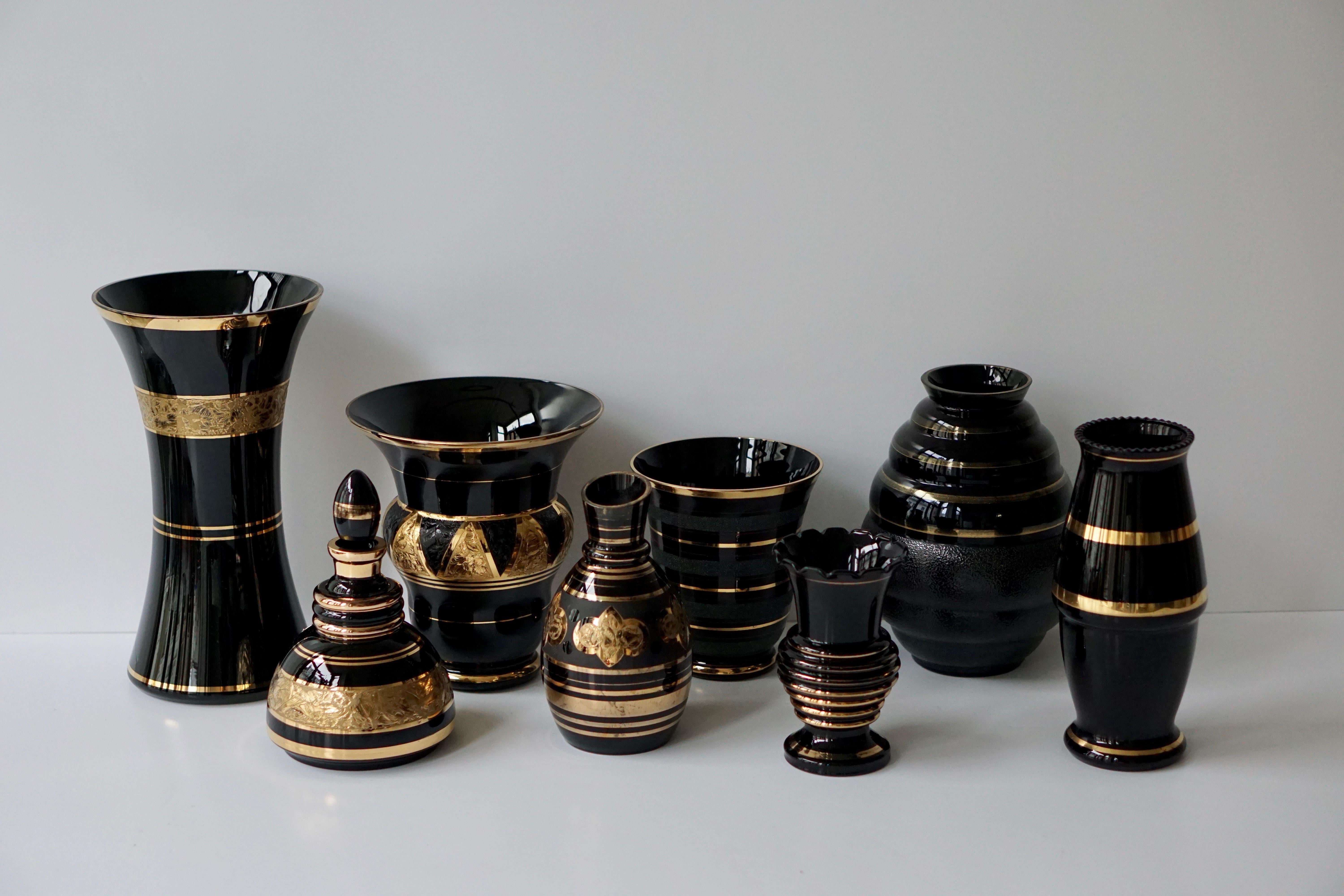 Set of Eight Booms Glass Vases, Belgium 6