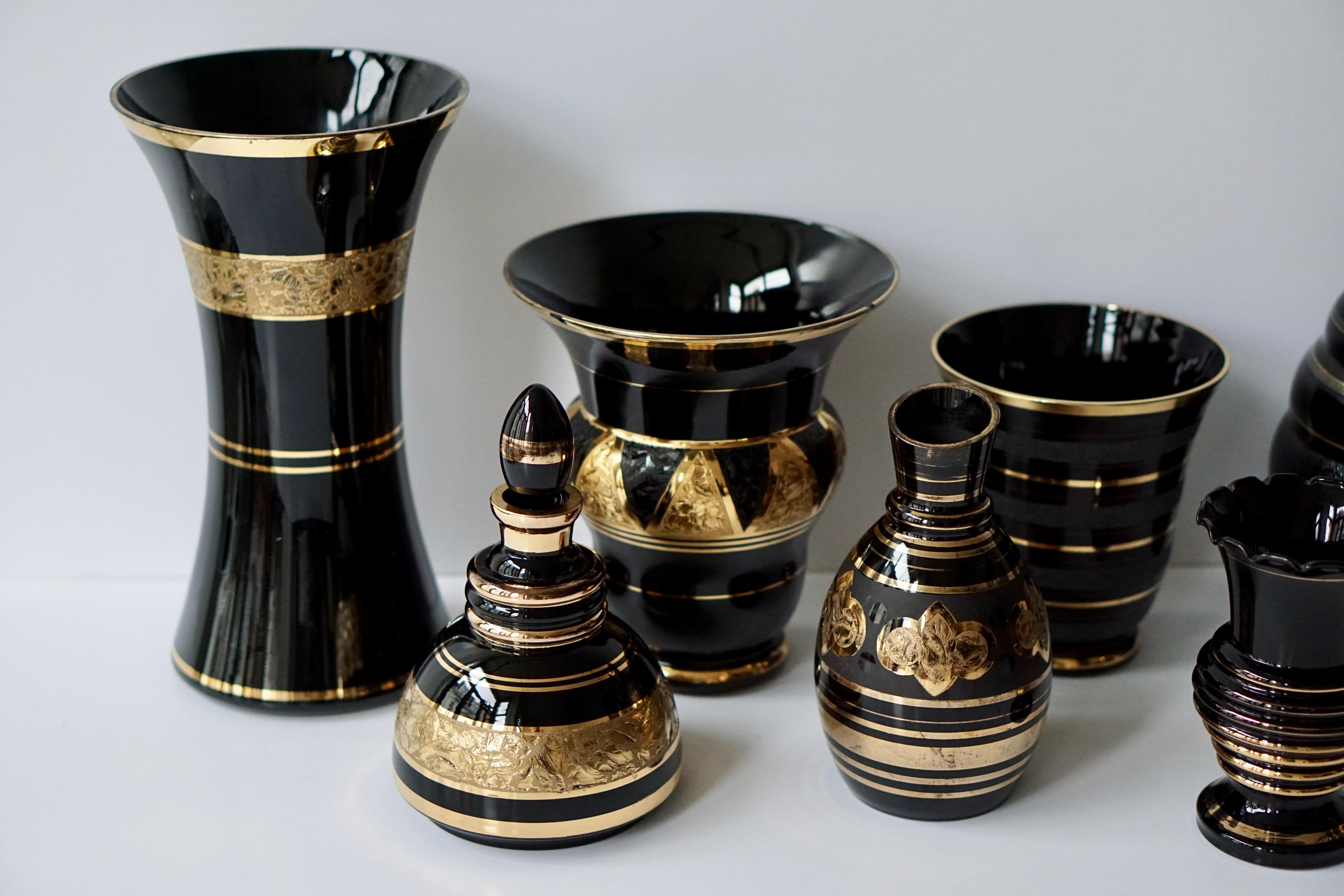 Set of Eight Booms Glass Vases, Belgium 7