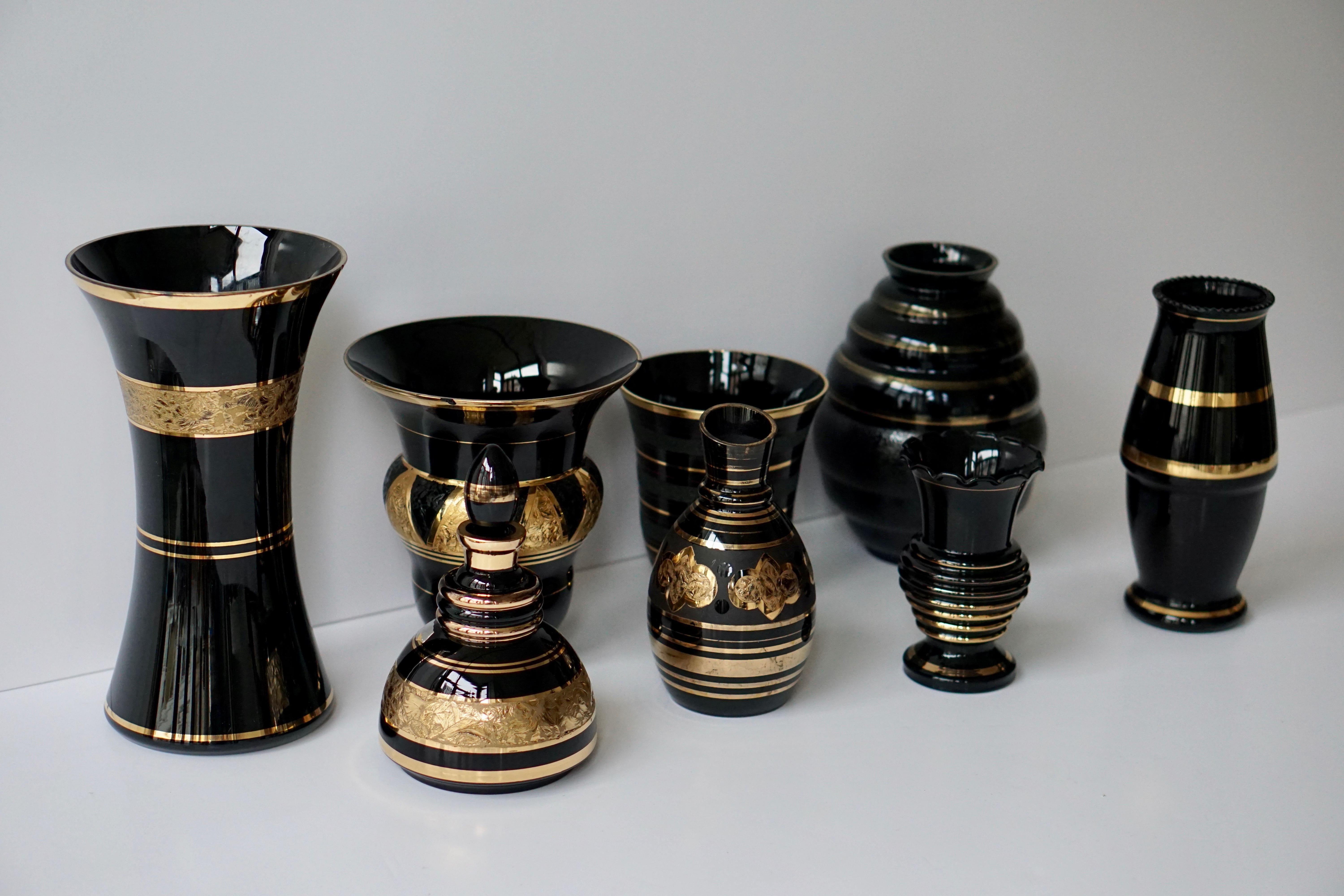 Set of Eight Booms Glass Vases, Belgium 8