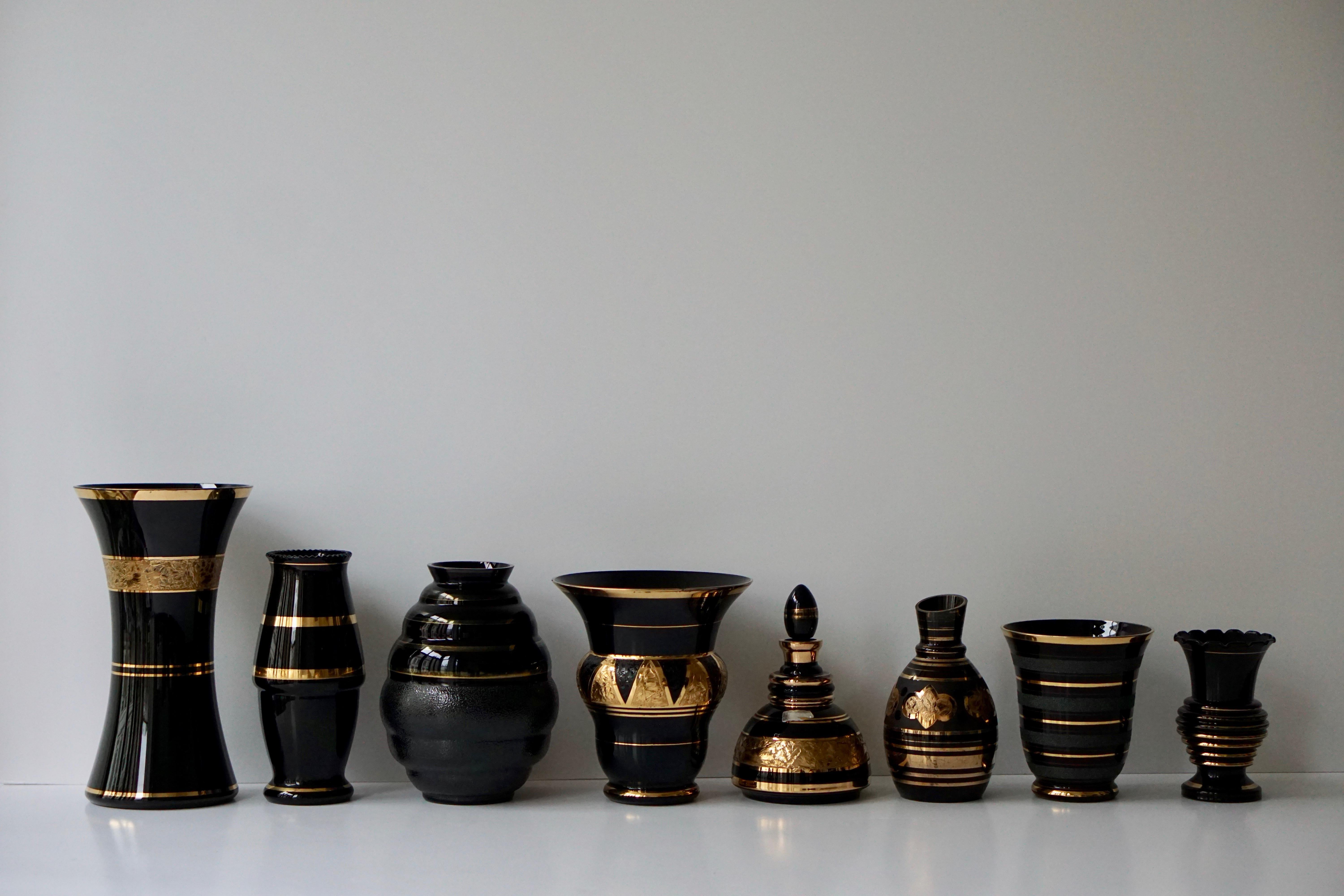 Set of Eight Booms Glass Vases, Belgium 9