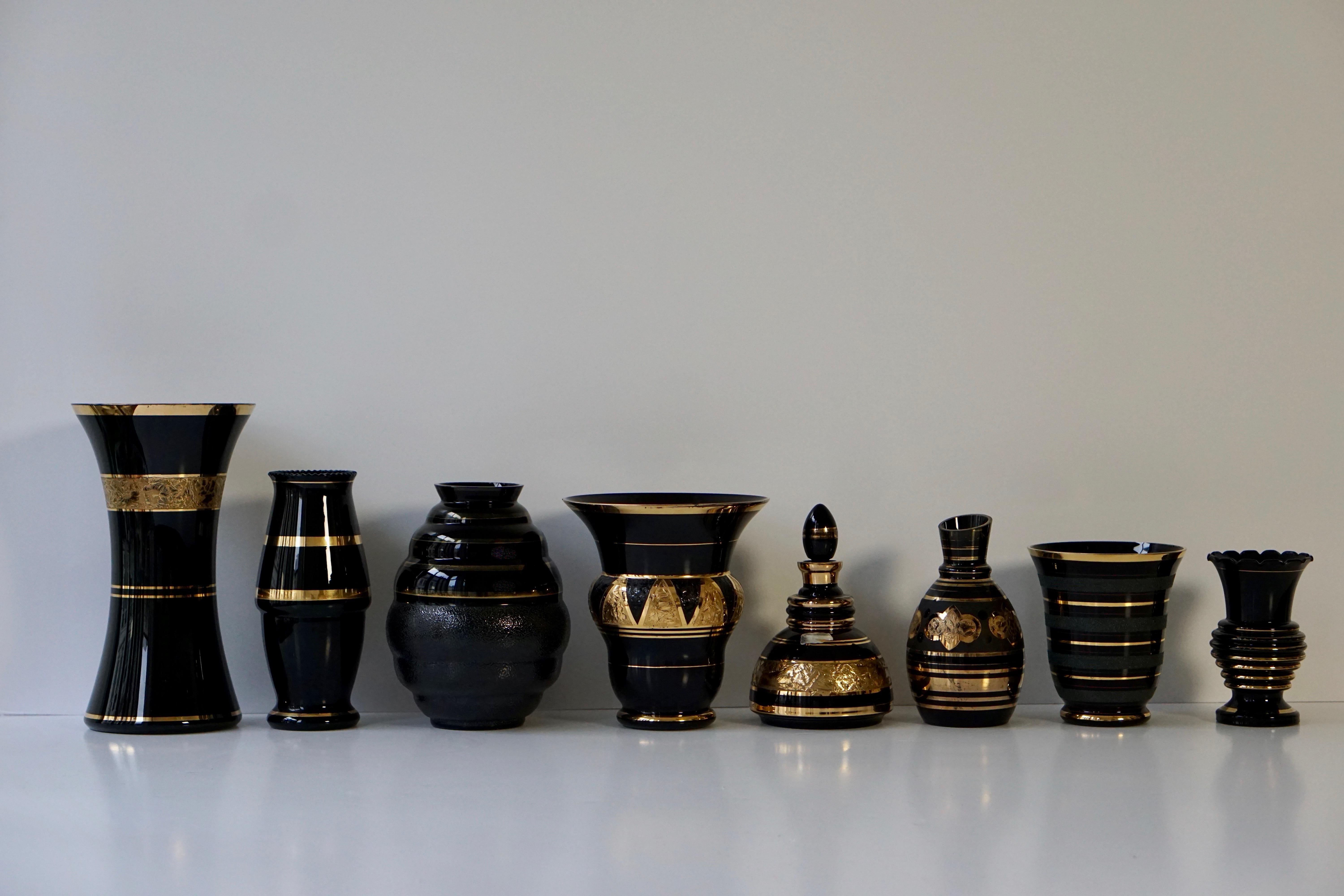 Set of Eight Booms Glass Vases, Belgium 10
