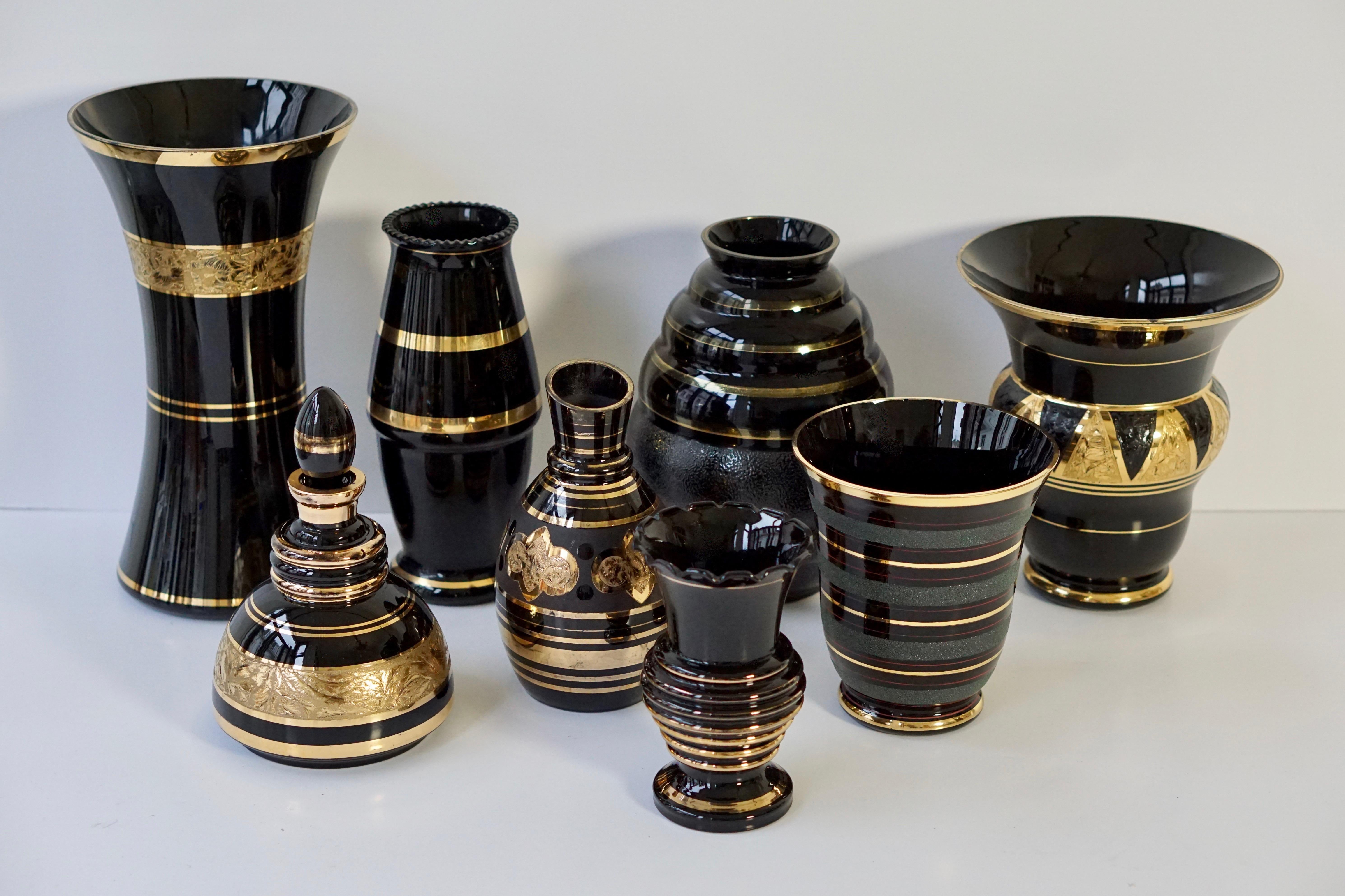 Set of Eight Booms Glass Vases, Belgium 11