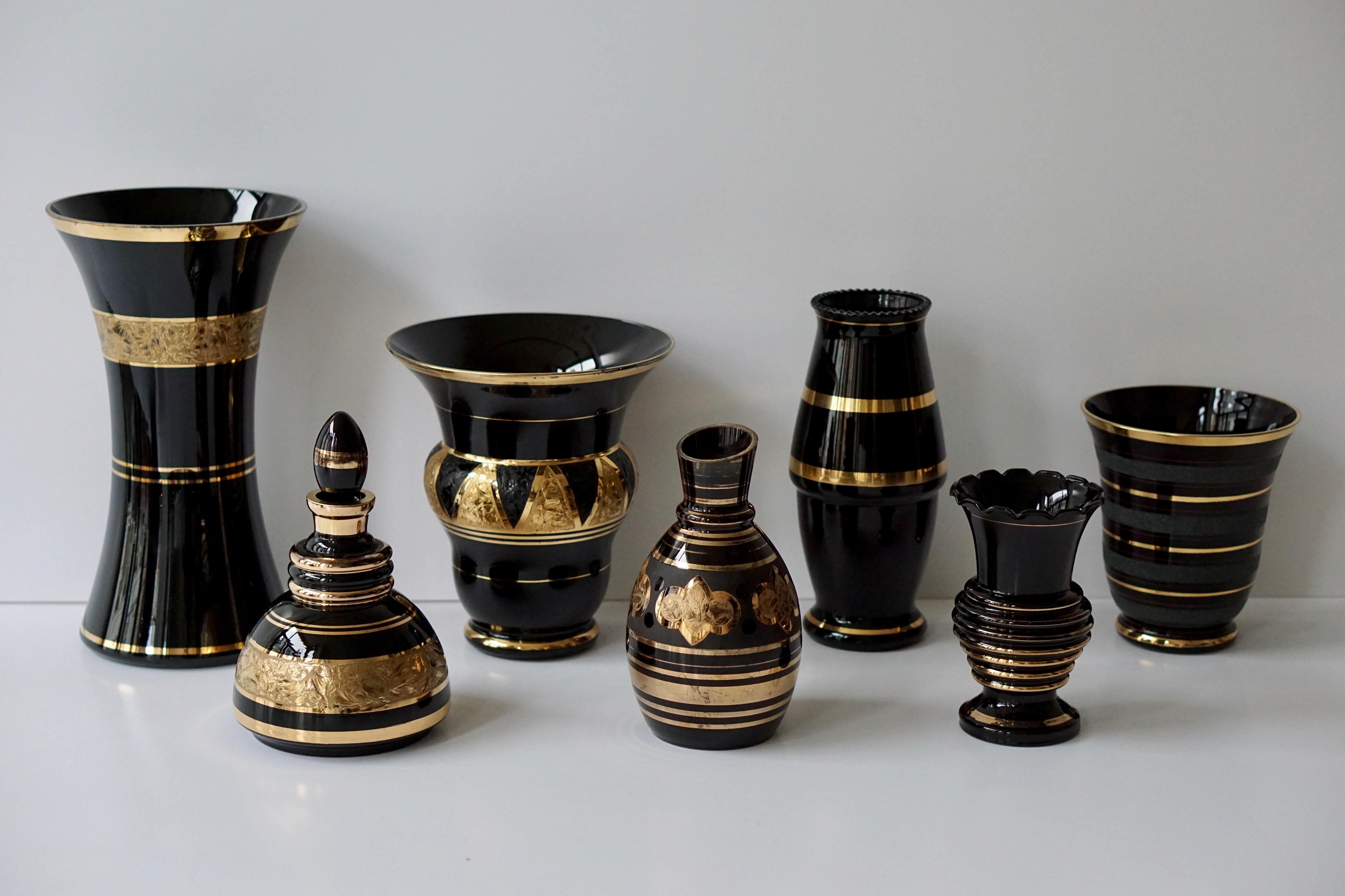 Set of Eight Booms Glass Vases, Belgium 3