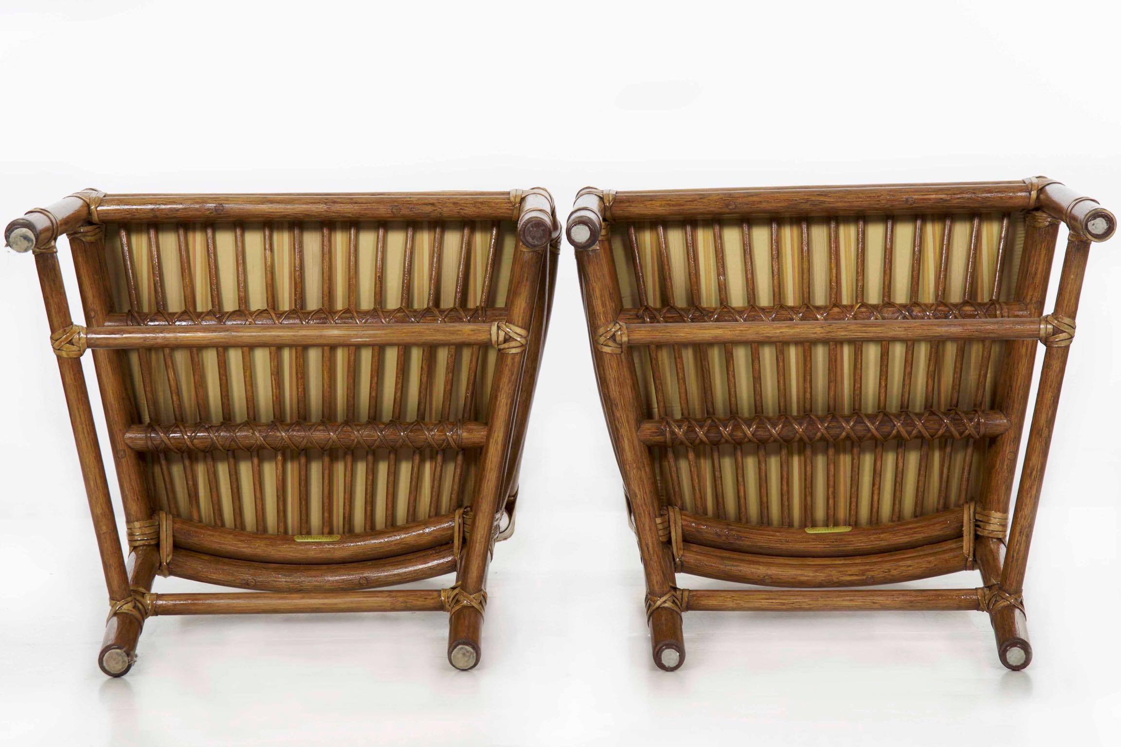 Set of Eight Bound Rattan Dining Armchairs by McGuire 11