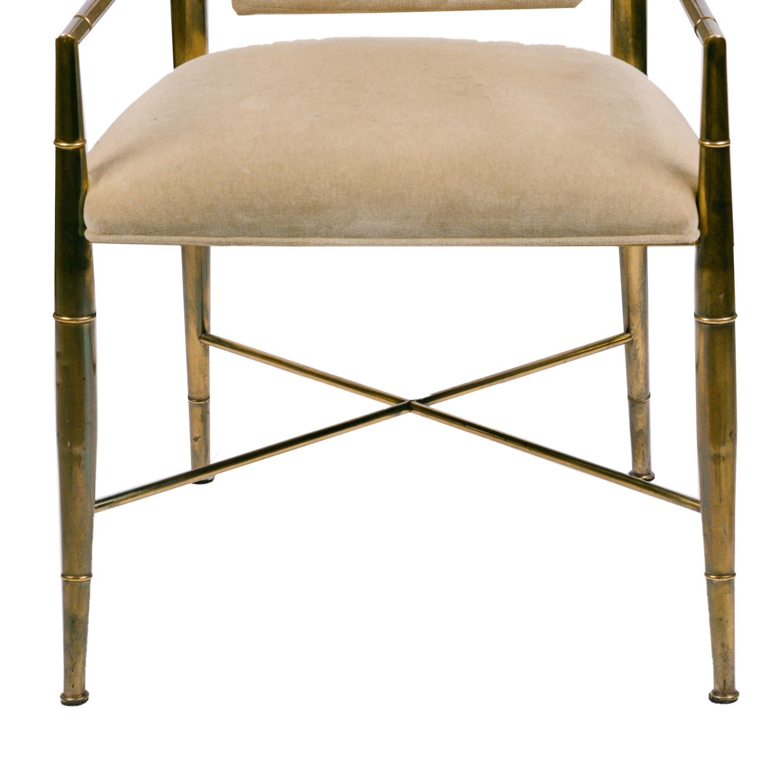 American Set of Eight Brass Bamboo Dining Chairs by Weiman/Warren Lloyd for Mastercraft