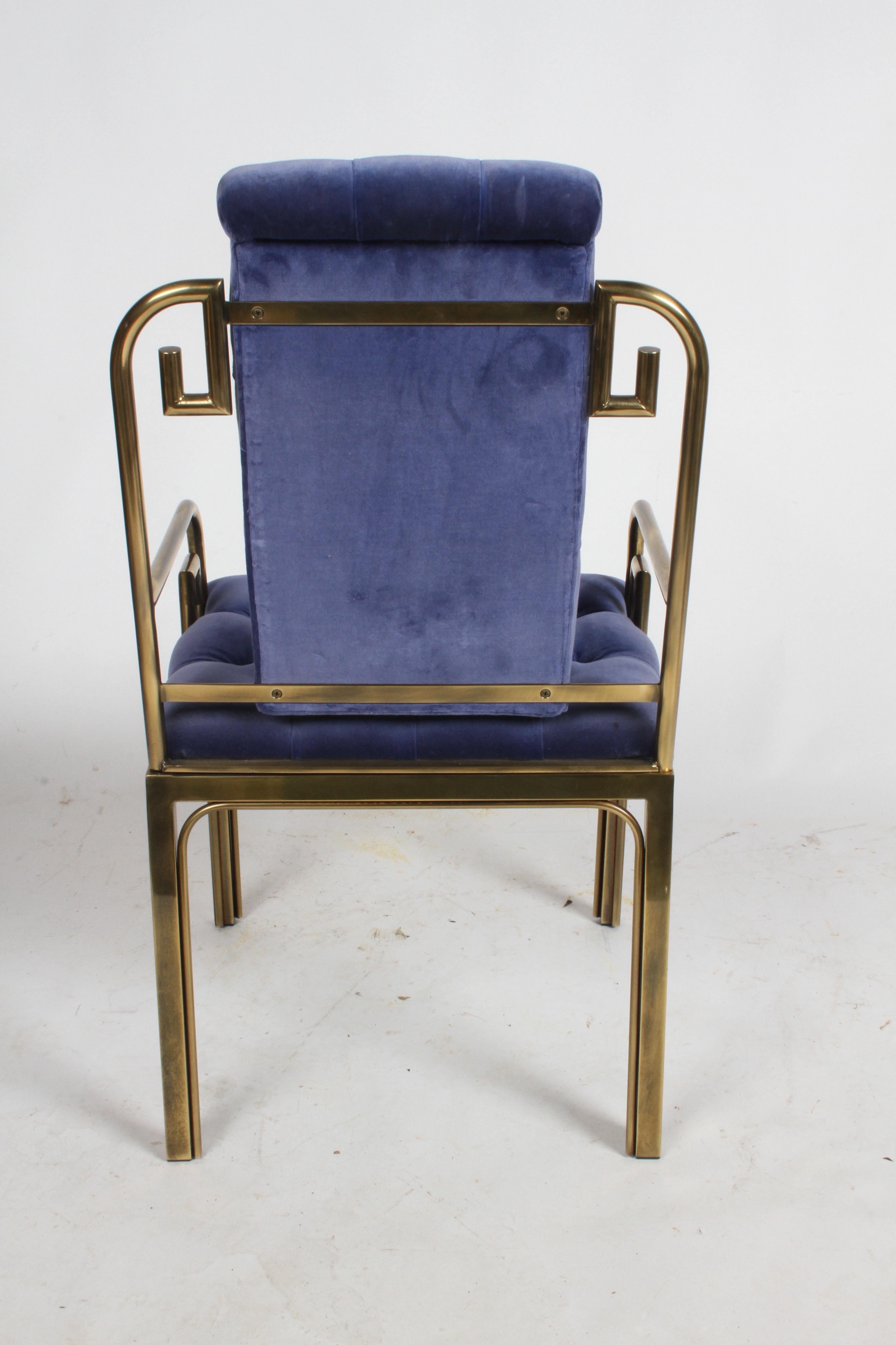 Set of Eight Brass Mastercraft Greek Key Hollywood Regency Dining Chairs 10