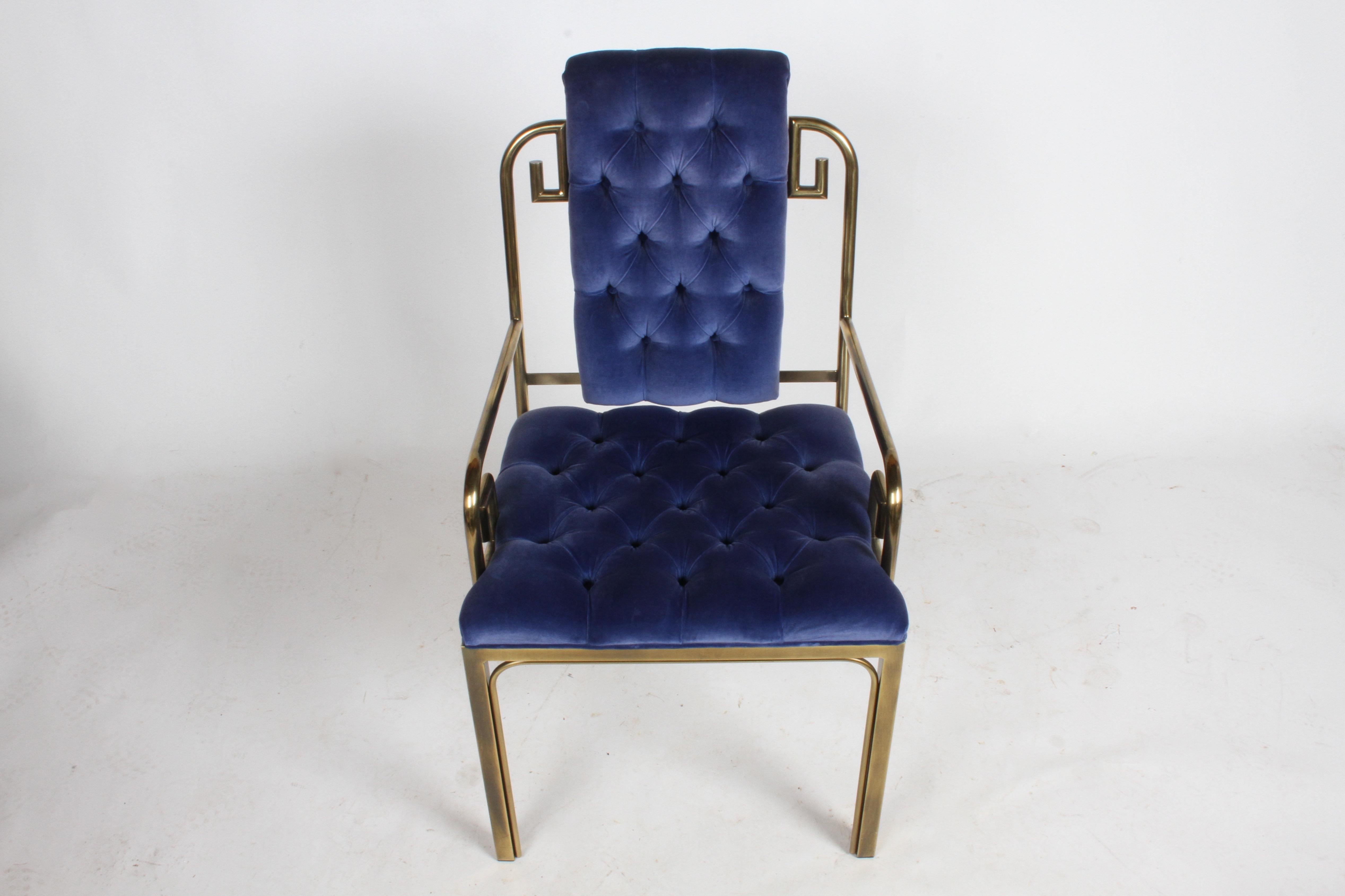 Mid-Century Modern Set of Eight Brass Mastercraft Greek Key Hollywood Regency Dining Chairs