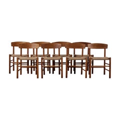 Set of Eight Børge Mogensen J39 Dining Chairs