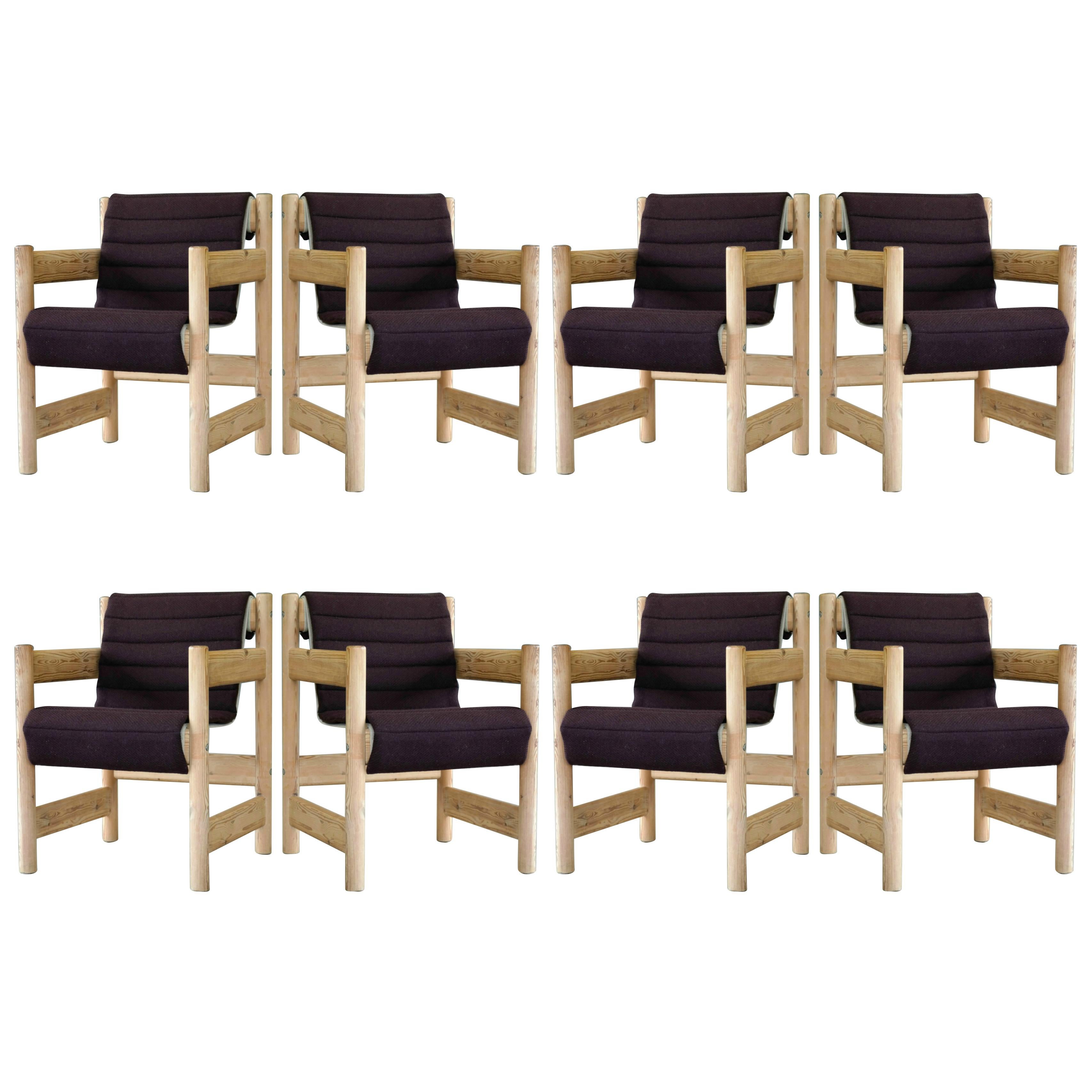 Set of Eight Børge Mogensen Style Dining Chairs in Pine, Danish, Midcentury