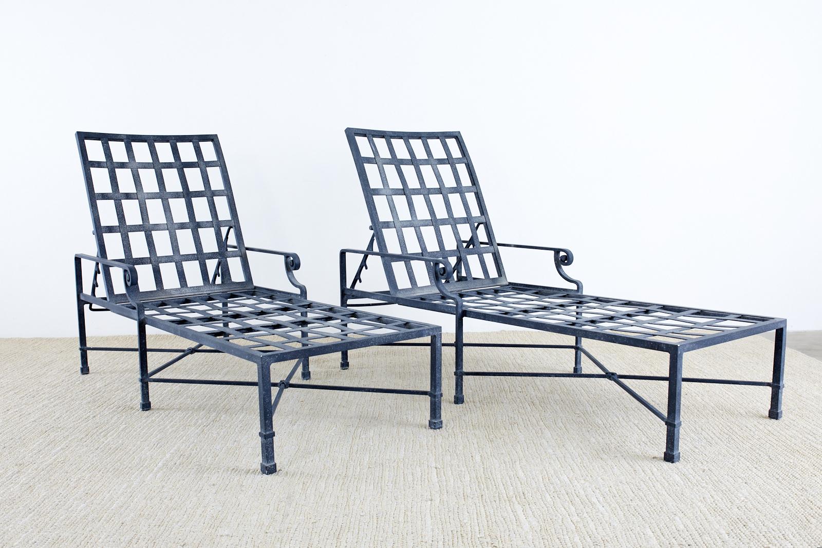 Contemporary Set of Eight Brown Jordan Aluminum Chaise Lounges