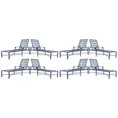 Set of Eight Brown Jordan Aluminum Chaise Lounges