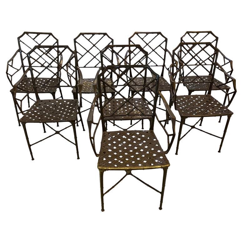 Set of Eight Brown Jordan Calcutta Arm Chairs