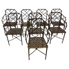 Vintage Set of Eight Brown Jordan Calcutta Arm Chairs