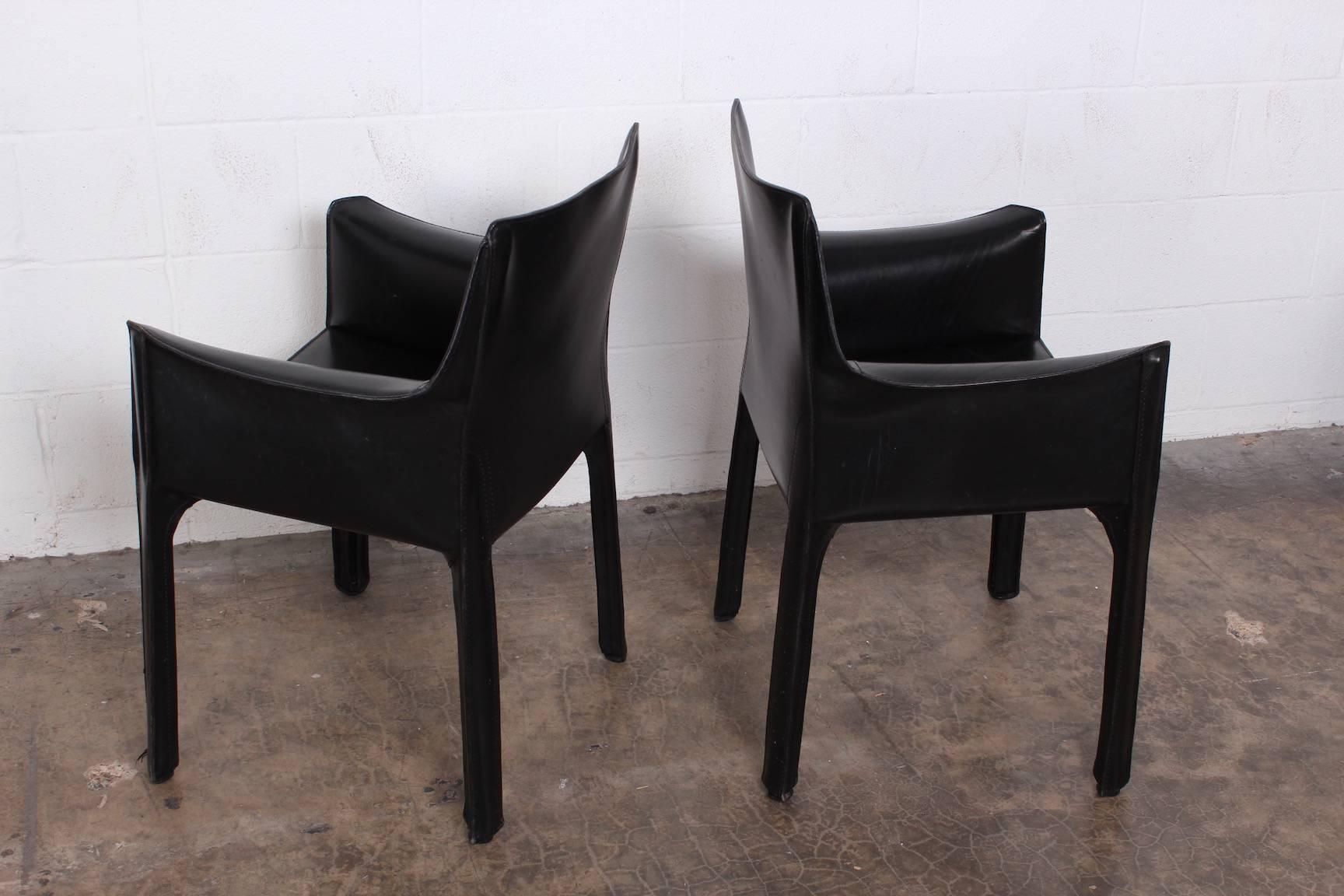 Set of Eight Cab Chairs by Mario Bellini for Cassina 10