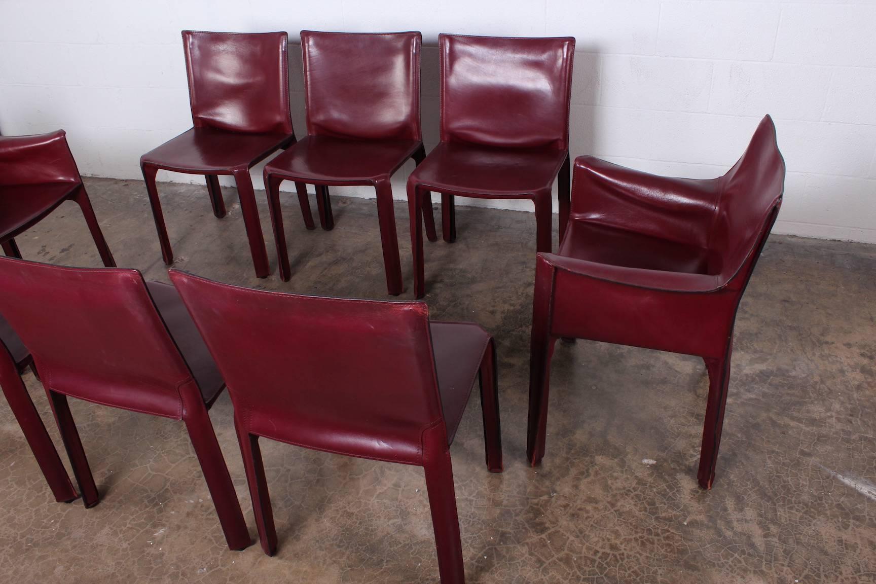 Set of Eight Cab Chairs by Mario Bellini for Cassina In Good Condition In Dallas, TX