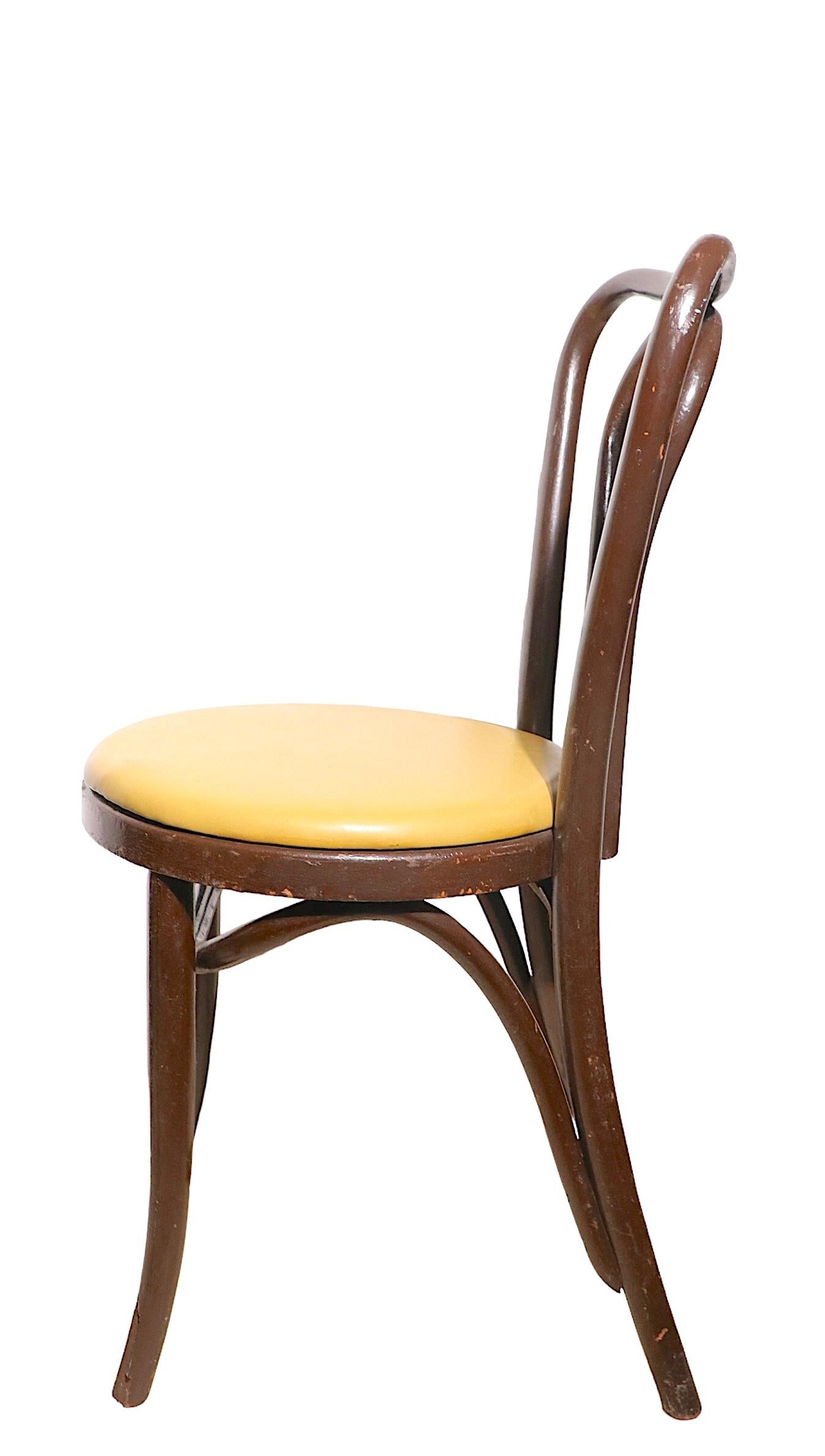 Upholstery Set of Eight Cafe Bistro Dining Chairs by Thonet