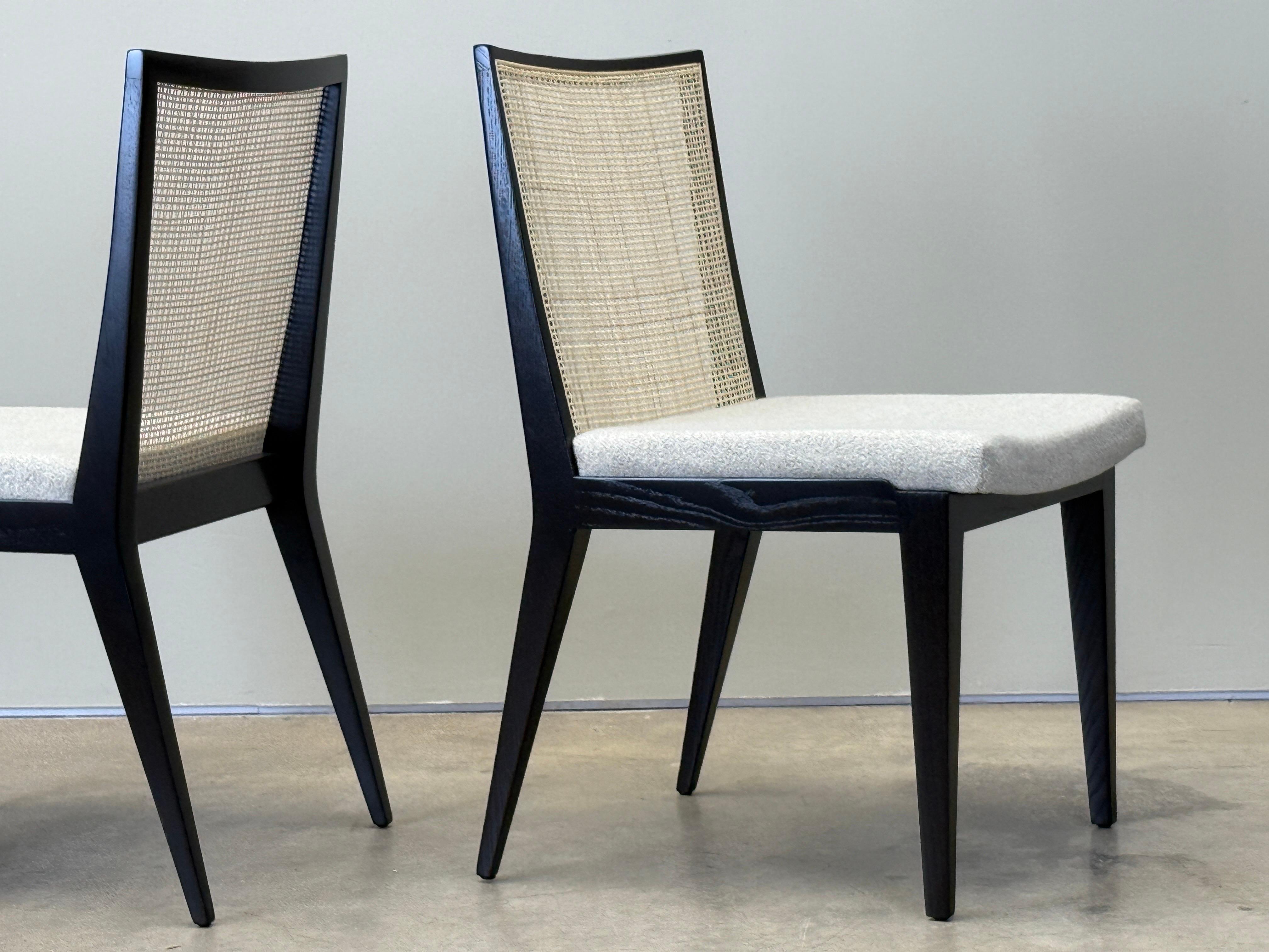 Ensemble de huit chaises de salle à manger à dossier canné par Edward Wormley pour Dunbar en vente 12