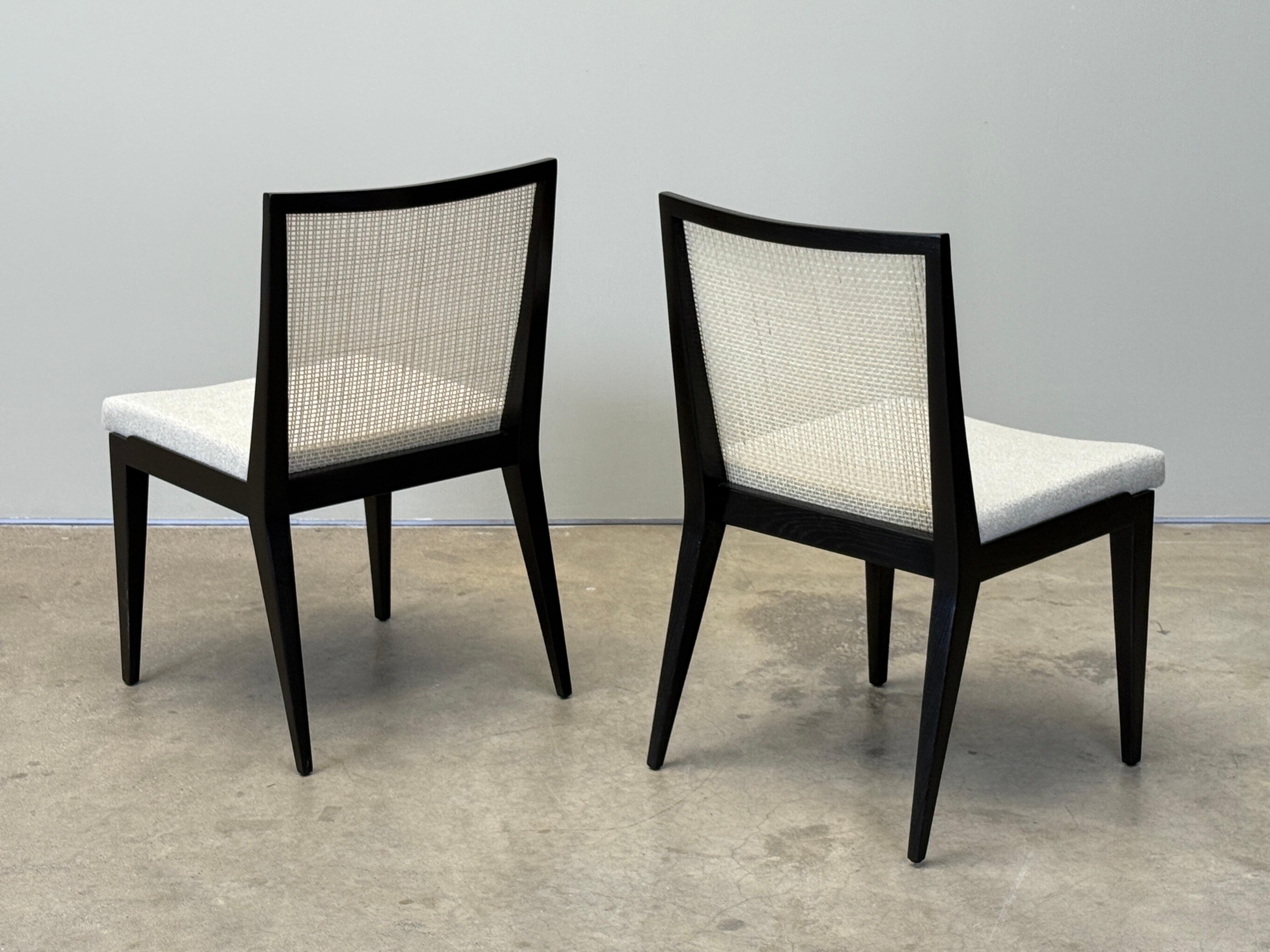 Ensemble de huit chaises de salle à manger à dossier canné par Edward Wormley pour Dunbar Bon état - En vente à Dallas, TX