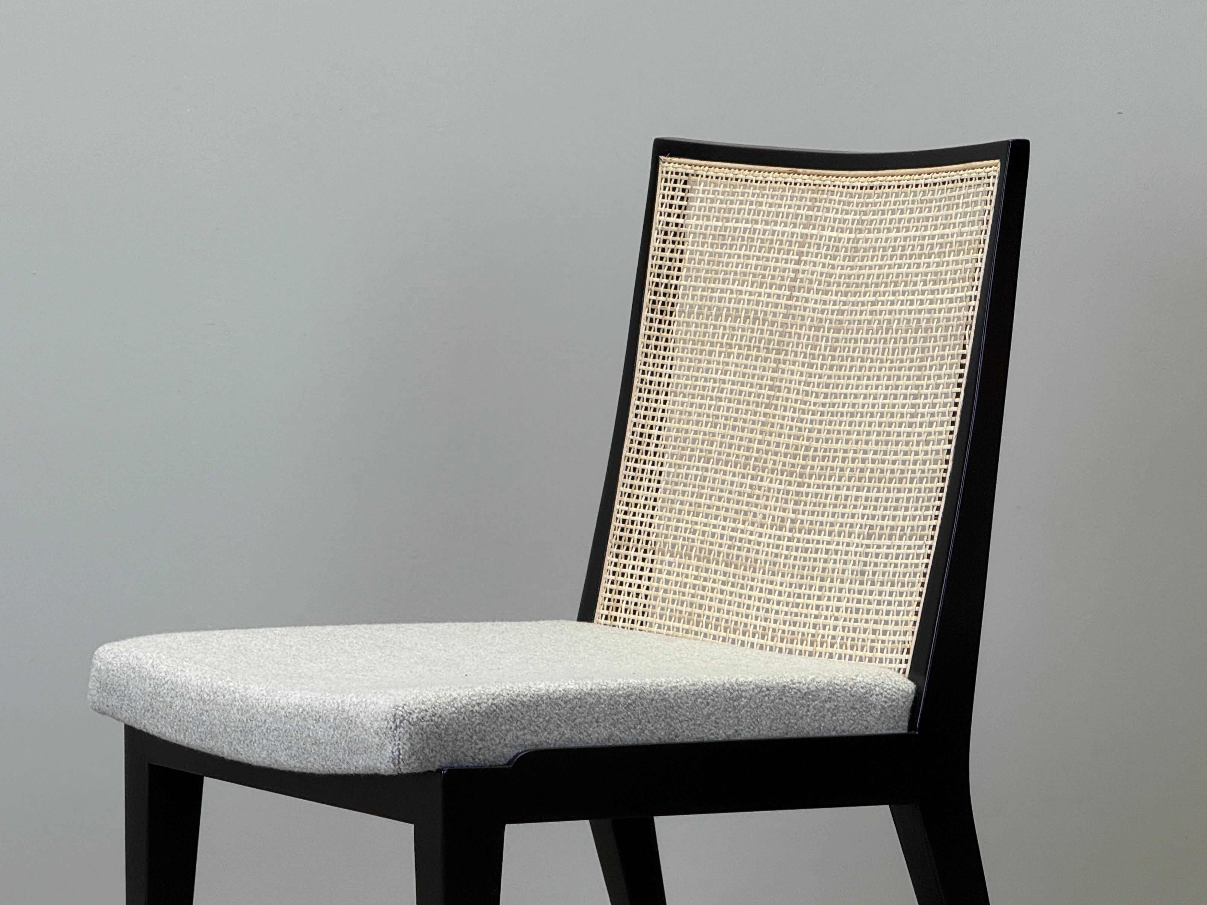 Ensemble de huit chaises de salle à manger à dossier canné par Edward Wormley pour Dunbar en vente 2