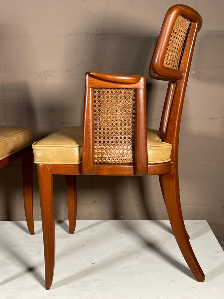 Set of Eight Caned Back Dunbar Dining Chairs For Sale 7