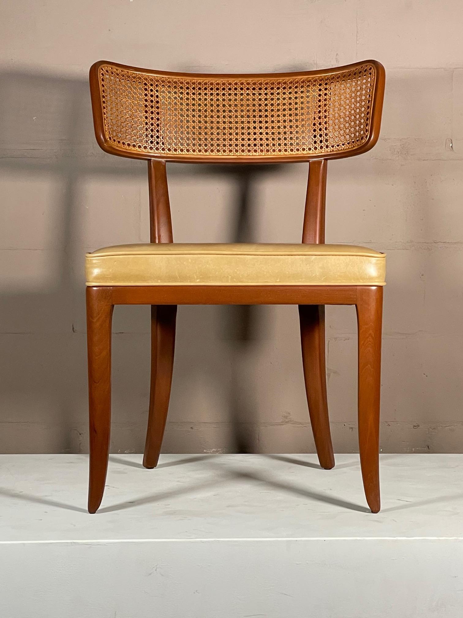 Mid-20th Century Set of Eight Caned Back Dunbar Dining Chairs