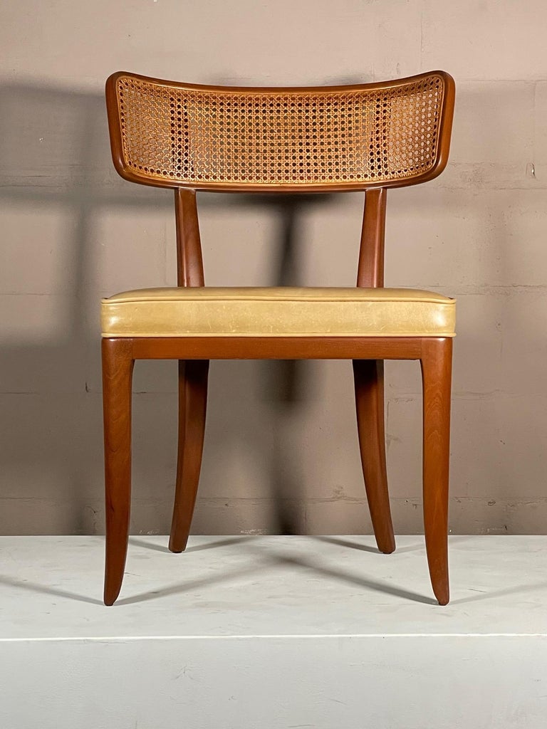 Mid-20th Century Set of Eight Caned Back Dunbar Dining Chairs For Sale