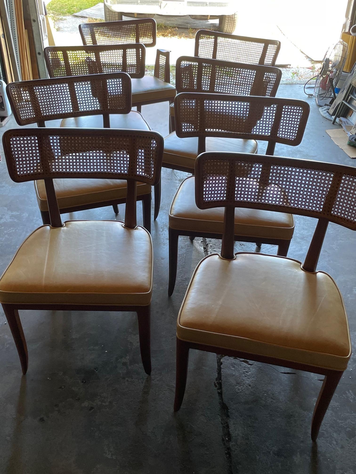 Set of Eight Caned Back Dunbar Dining Chairs 2