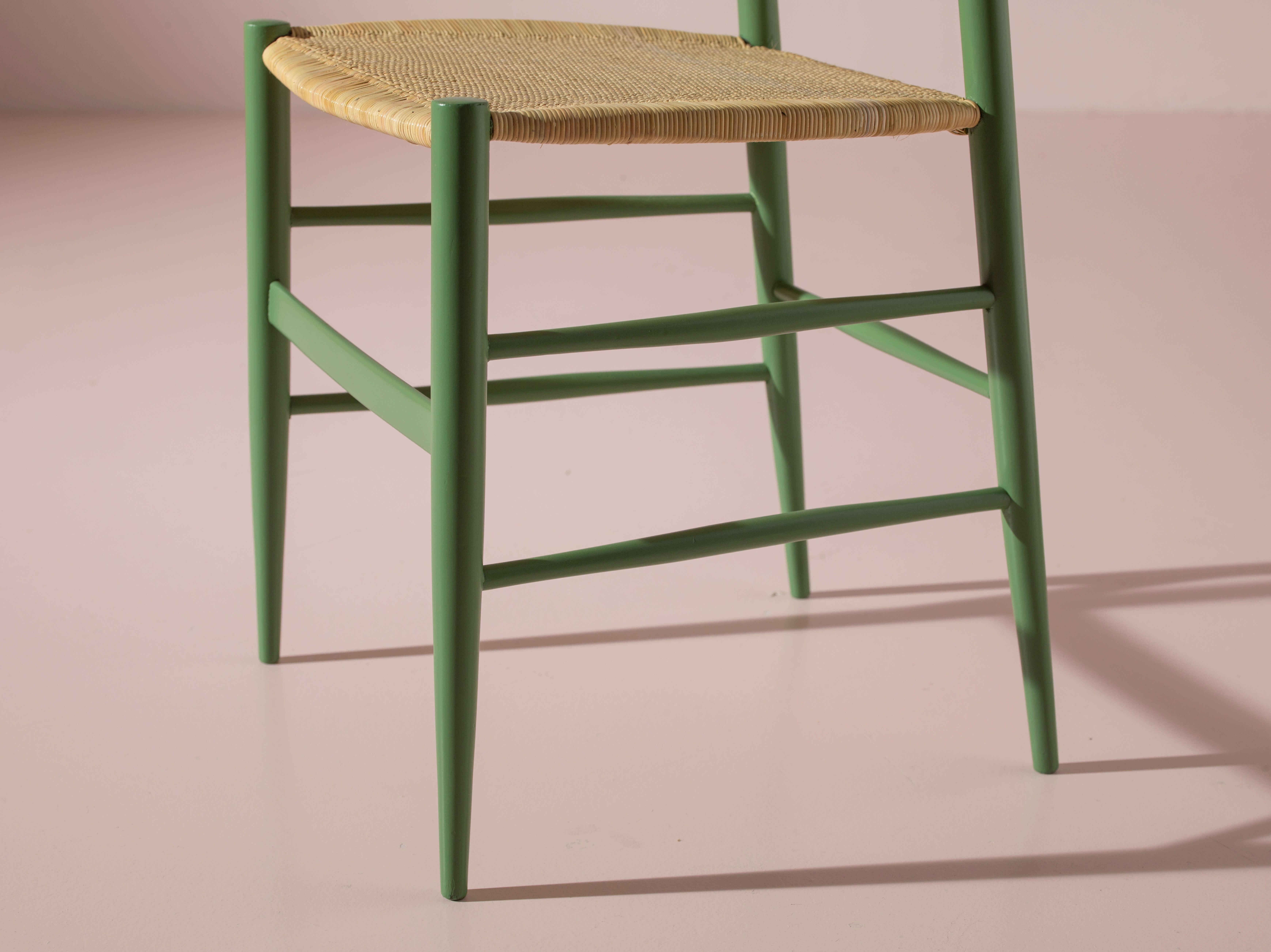 Ensemble de huit chaises Chiavari cannées modèle 