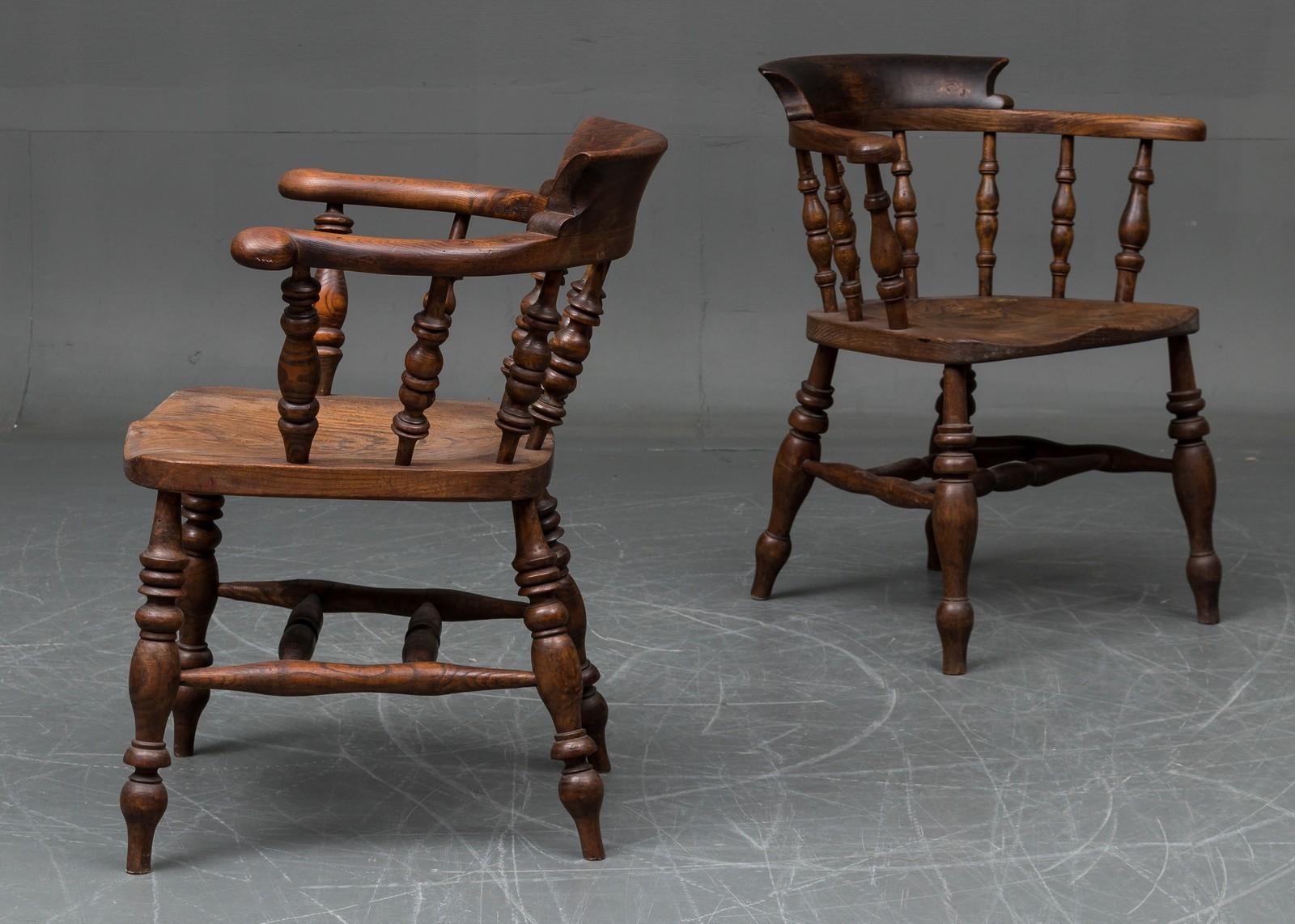 Arts and Crafts Set of Eight Captain's Chairs