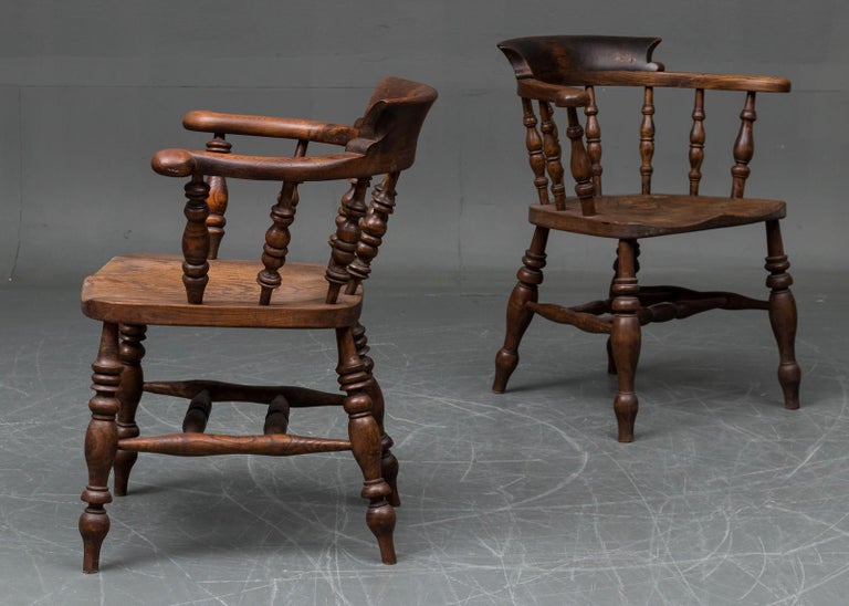 English Set of Eight Captain's Chairs For Sale