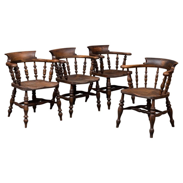 Set of Eight Captain's Chairs For Sale