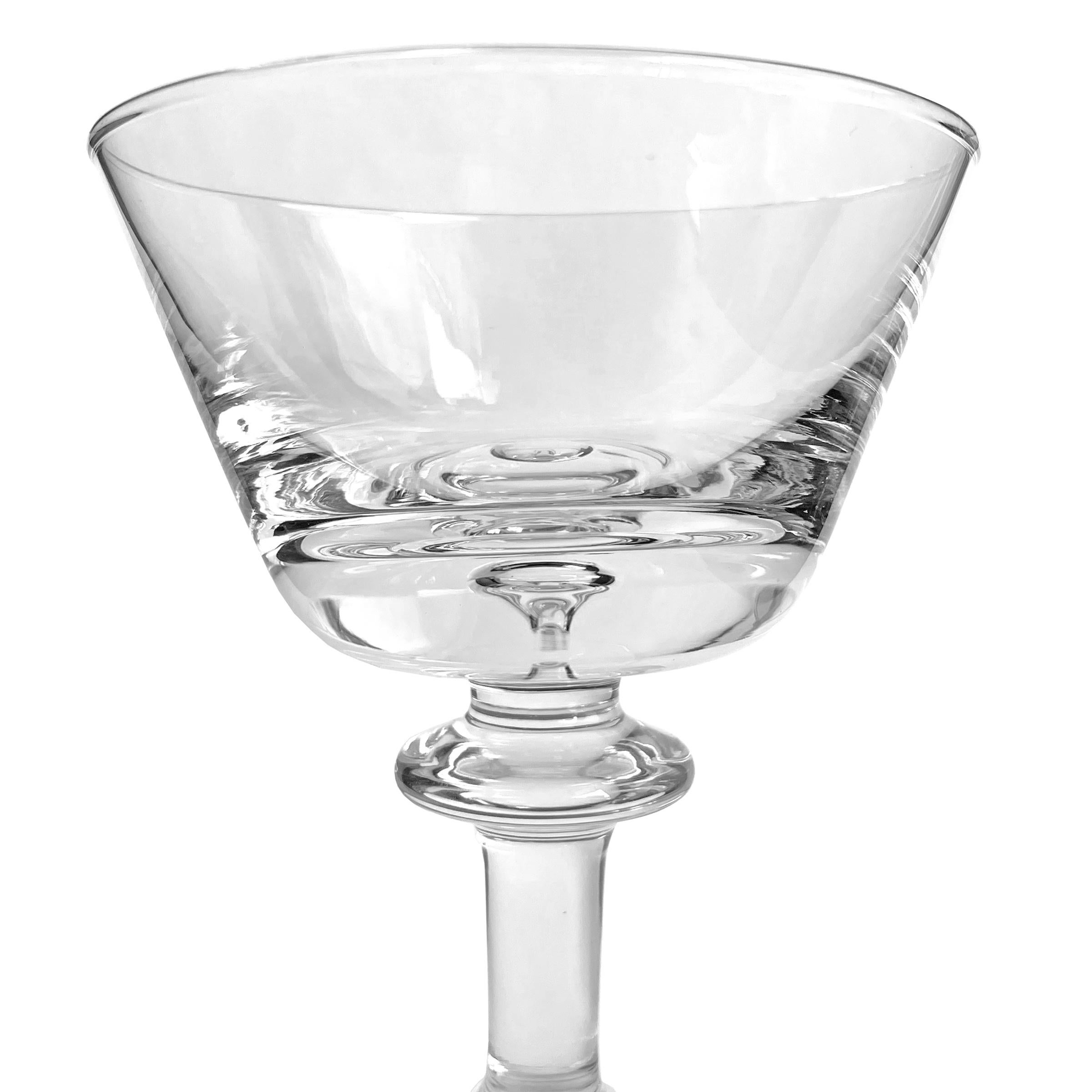 20th Century Set of Eight Captured Bubble Champagne Coupes For Sale