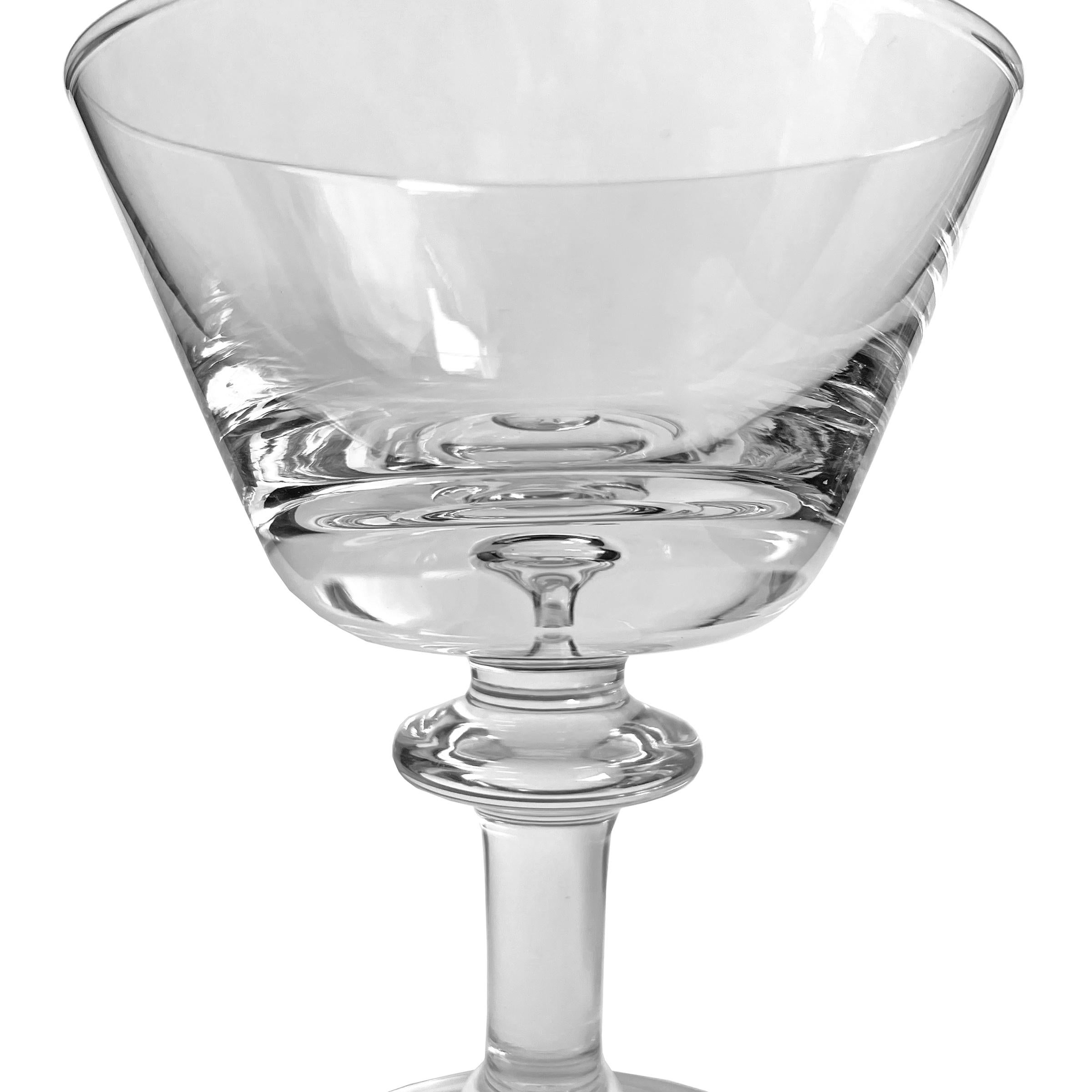 Crystal Set of Eight Captured Bubble Champagne Coupes For Sale