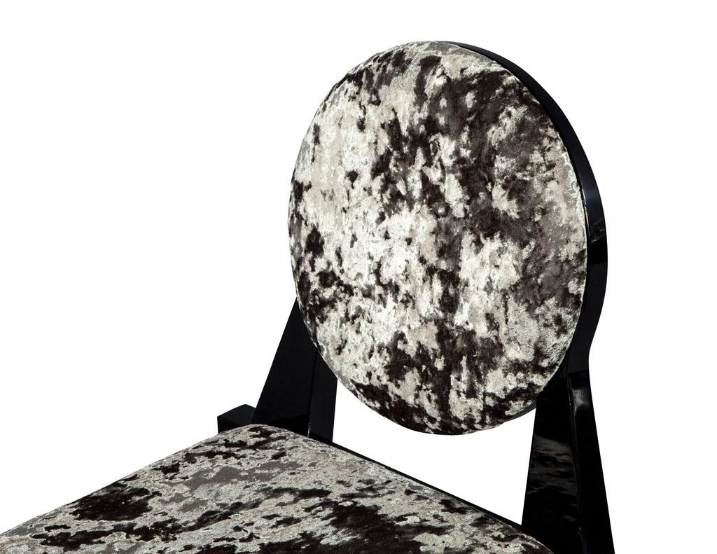 Fabric Set of Eight Carrocel Custom Art Deco Inspired Arrondi Dining Chairs