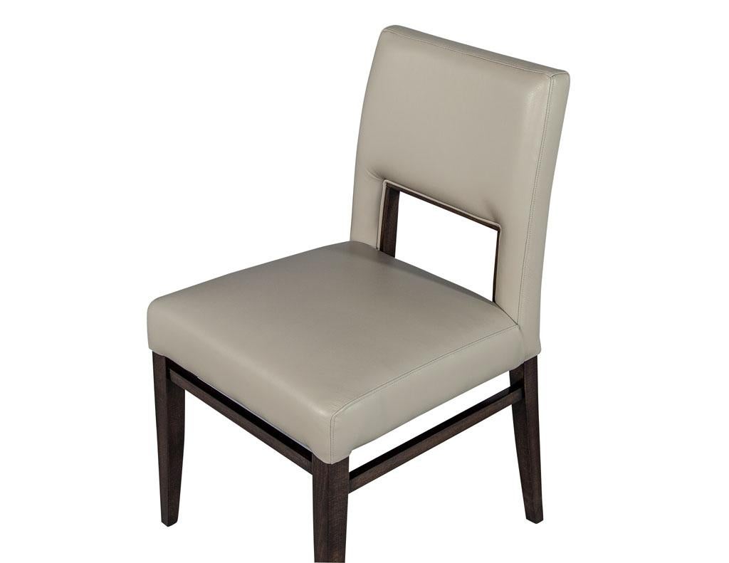 Set of Eight Carrocel Custom Modern Leather Finito Dining Chairs For Sale 4