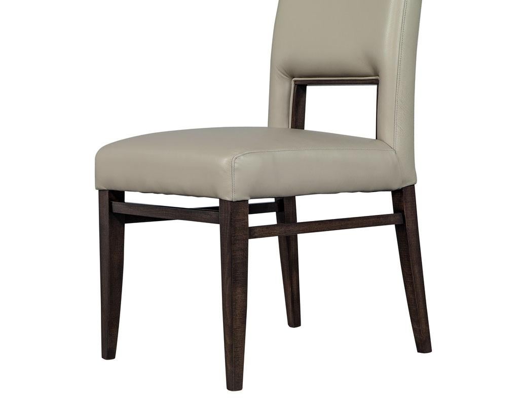 Set of Eight Carrocel Custom Modern Leather Finito Dining Chairs For Sale 5