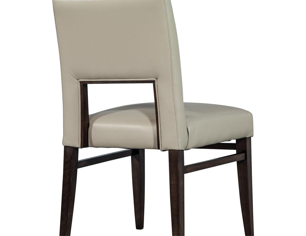 Set of Eight Carrocel Custom Modern Leather Finito Dining Chairs For Sale 6