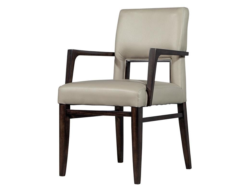 Set of Eight Carrocel Custom Modern Leather Finito Dining Chairs For Sale 8