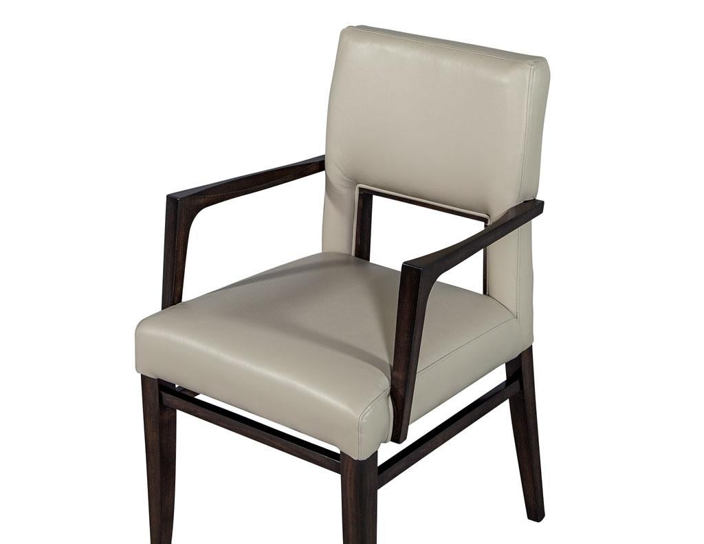 Set of Eight Carrocel Custom Modern Leather Finito Dining Chairs For Sale 9